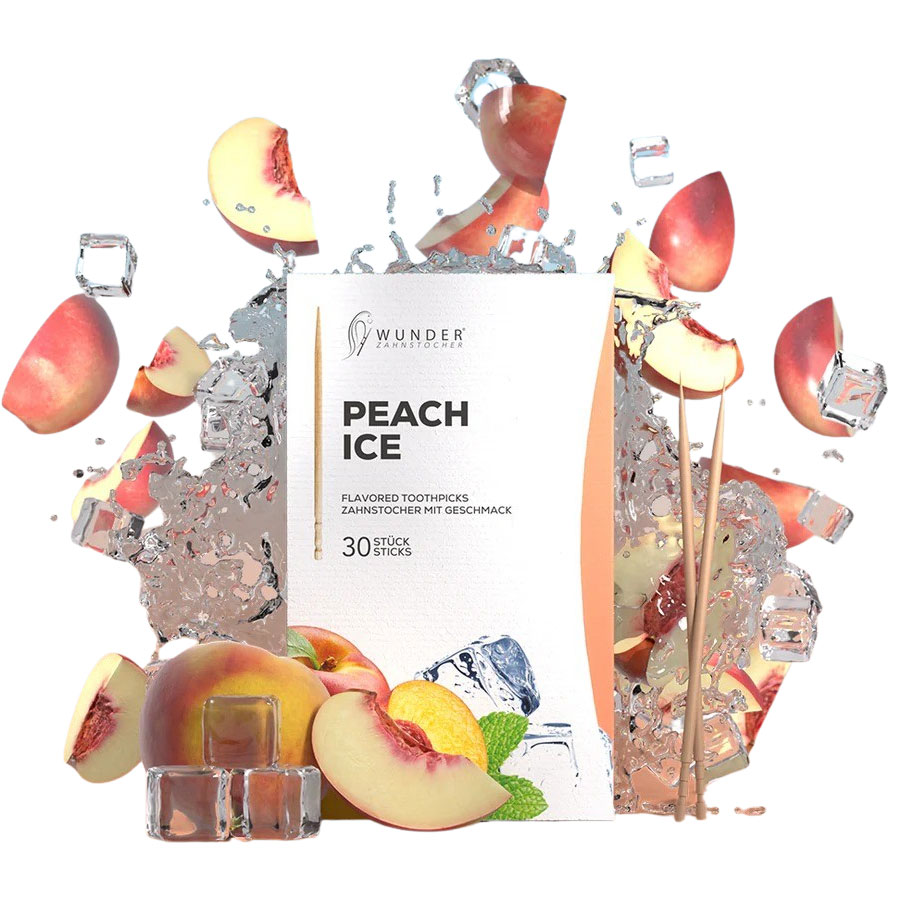 Wunder Tandstikker Peach 30 stk. Individuelt indpakkede tandstikkere - Wunder Zahnstocher Tandstikker - Tandtråd / Tandstikker / Flosser