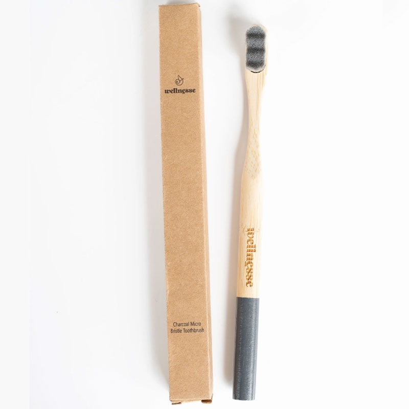 WELLNESSE Charcoal Bambus Tandbørste Ultra Soft - Wellnesse Tandbørster