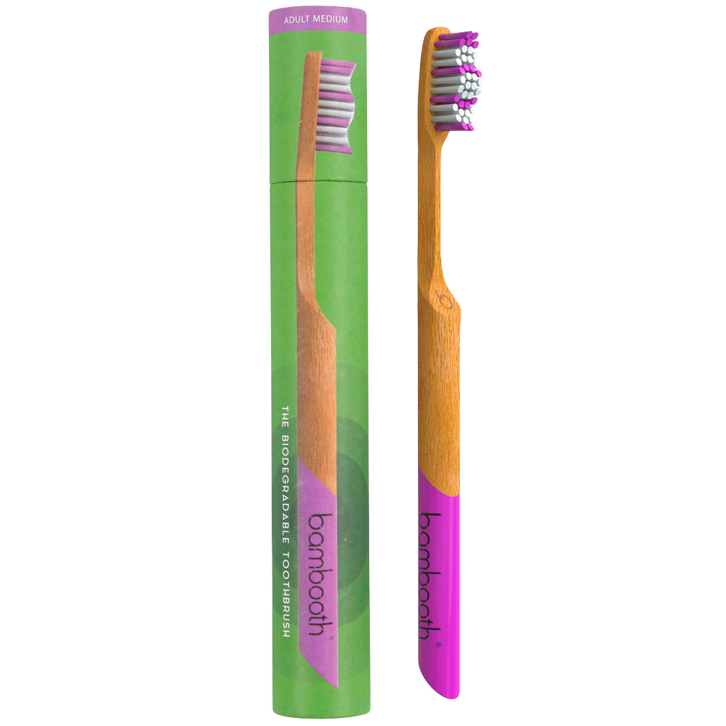 Bambus Tandbørste Bambooth Medium PINK