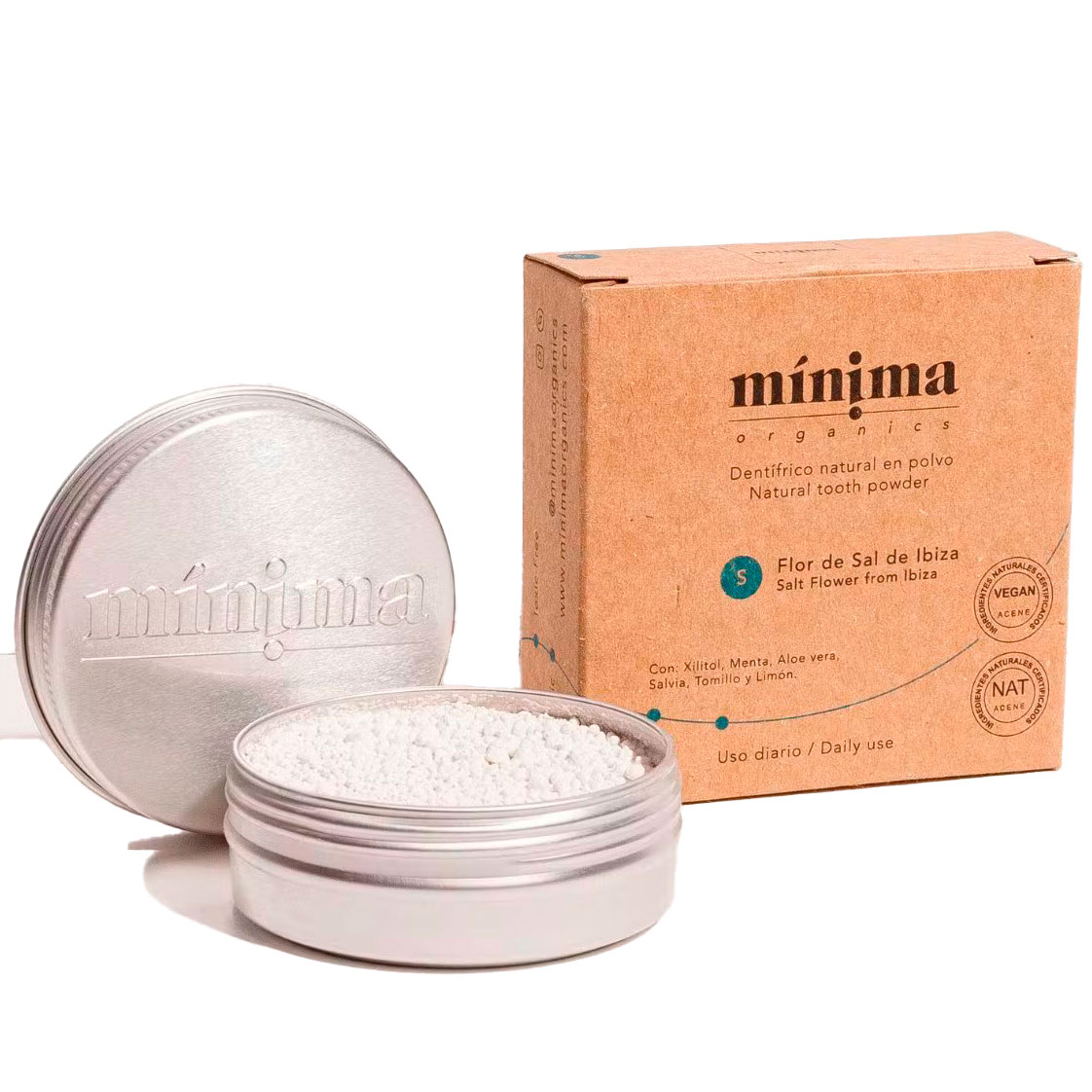 Bio-Zahnpastapulver Minima Organics Ibiza ohne Fluorid