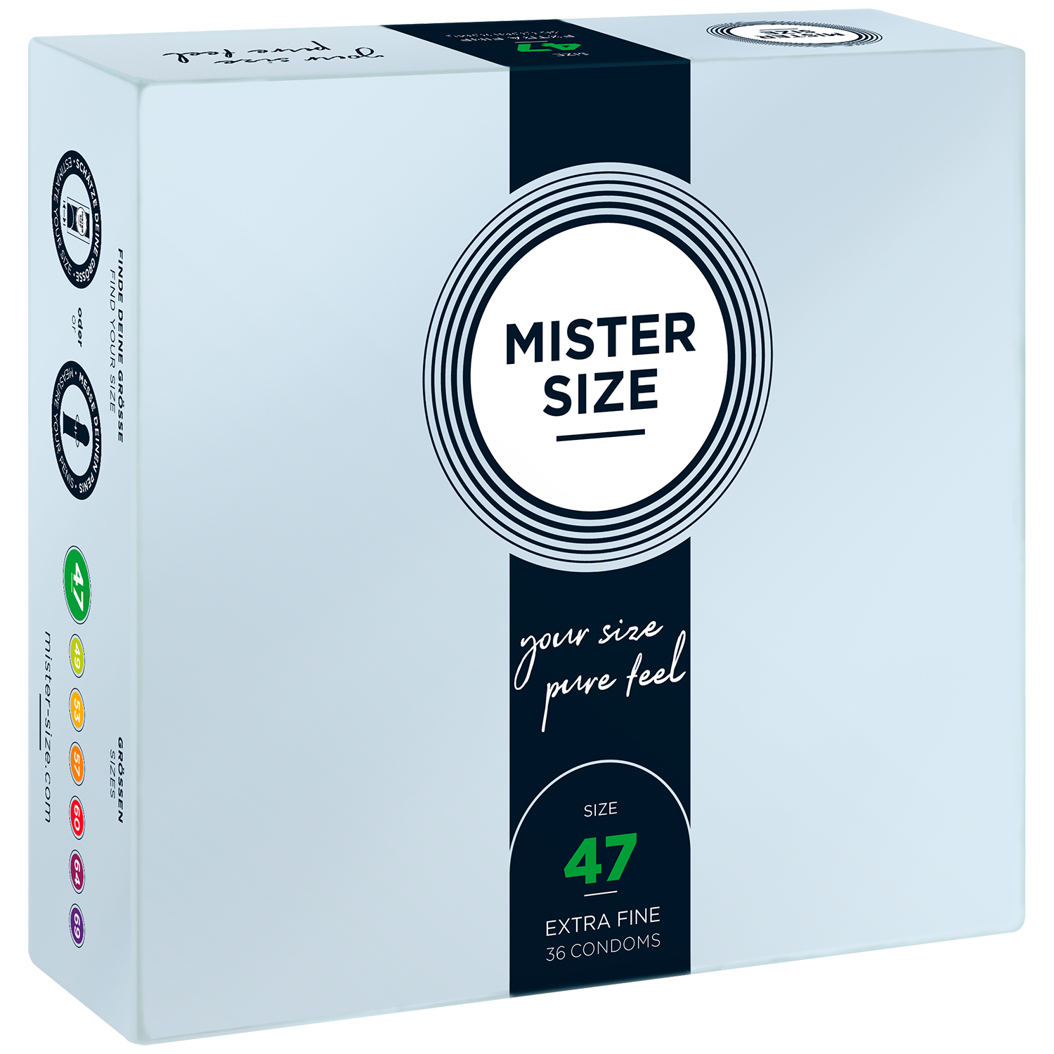 Mister Size Kondomer Pure Feel 36 stk. XS-XXXL 47 mm - XS