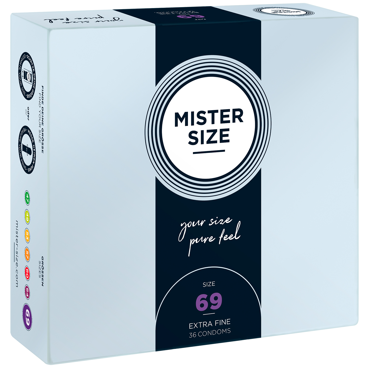 Mister Size Kondomer Pure Feel 36 stk. XS-XXXL 69 mm - XXXL