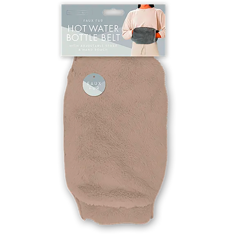 Wärmflasche für Bauch & Lenden Faux Fut Hot Water Bottle Belt BRAUN
