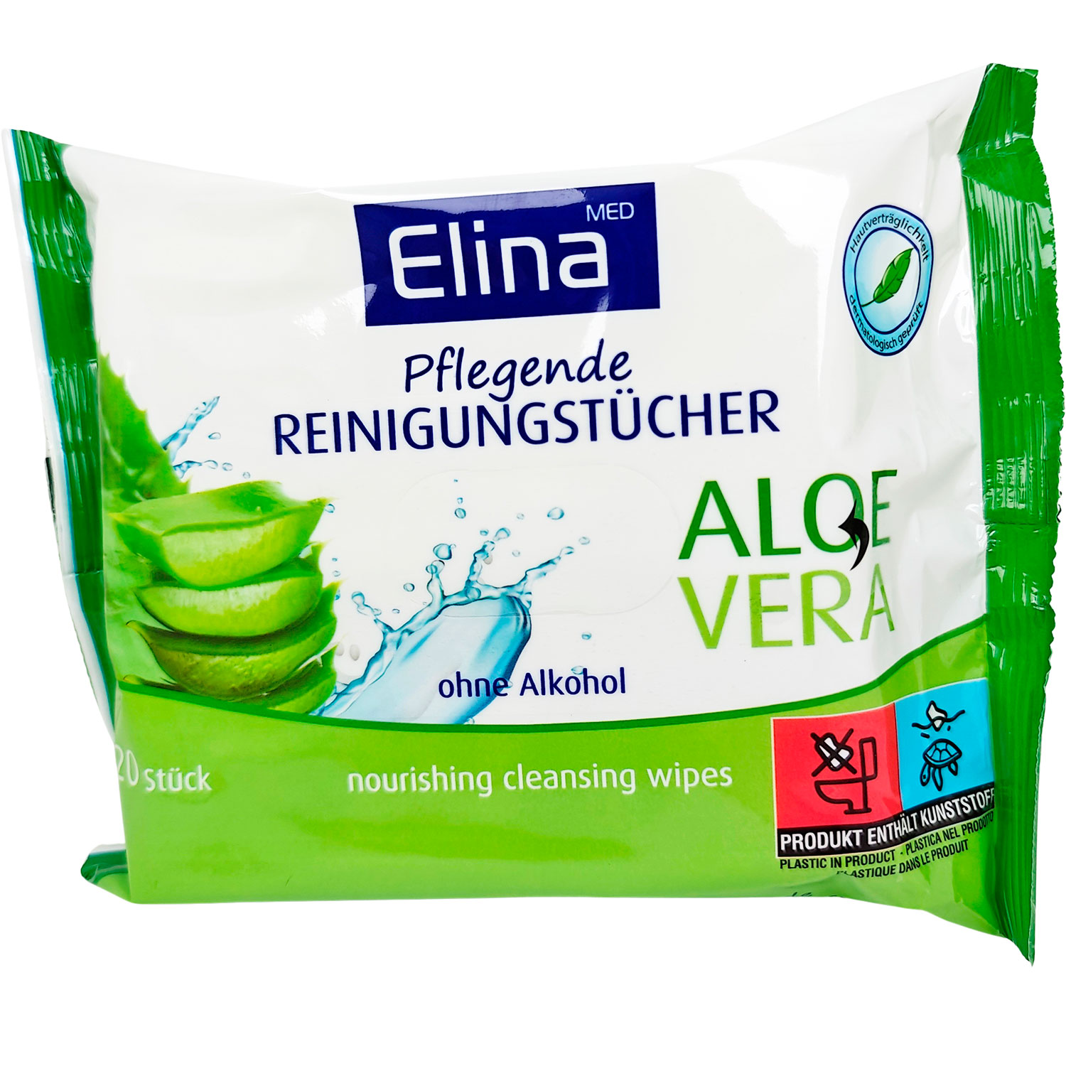 ELINA Pflegende Reinigungstücher mit Aloe Vera 20x21cm 20 Stk.