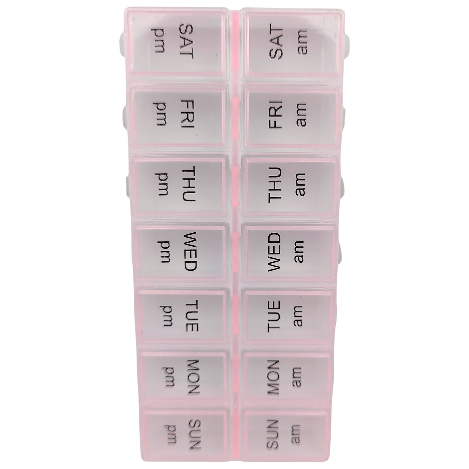 Pillendose, kleine Doppel-Pillendose, morgens und abends PINK