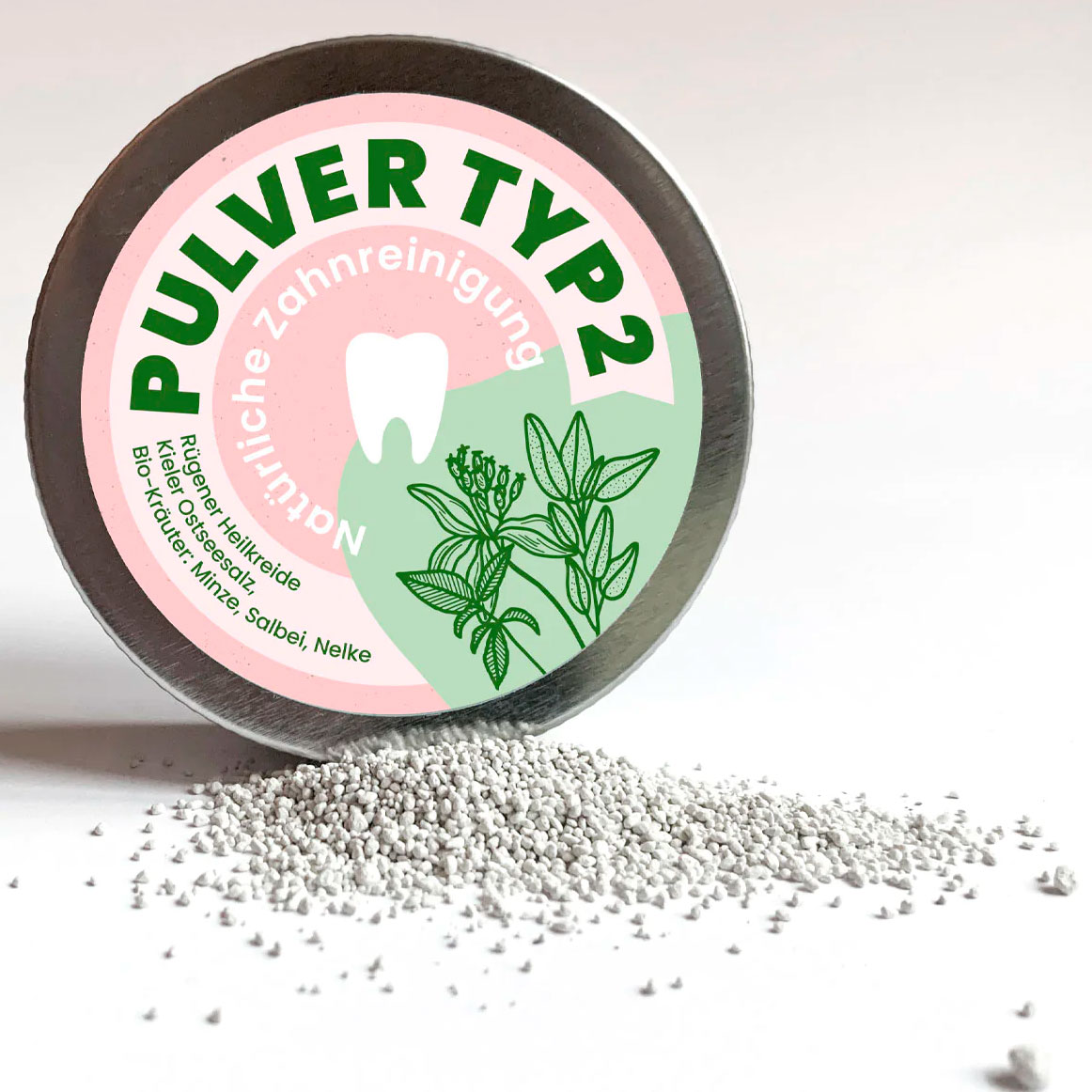 Naturlig Tandpasta Pulver Schettlers Typ 2 Pebermynte