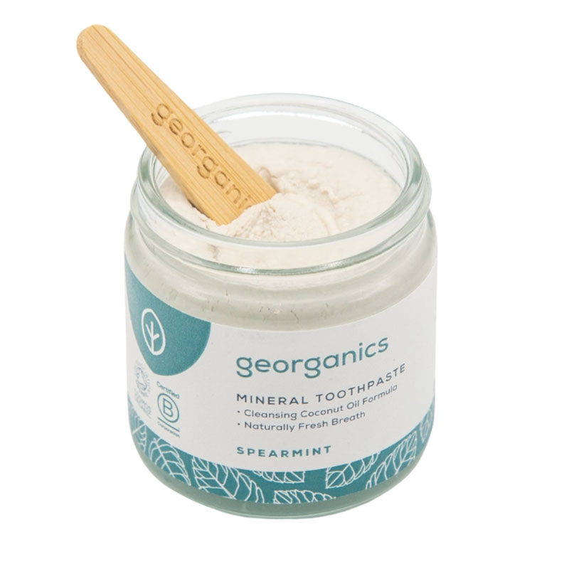 Bio-Mineral-Zahnpasta Georganics Spearmint ohne Fluorid 120 ml.