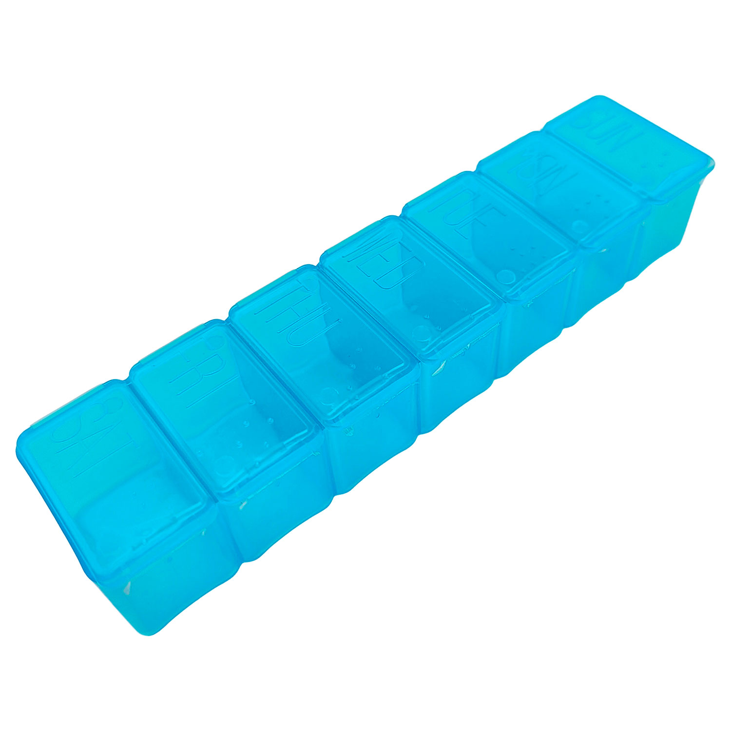 Pillendose Woche, kleine Pillendose, grosses Zimmer BLAU
