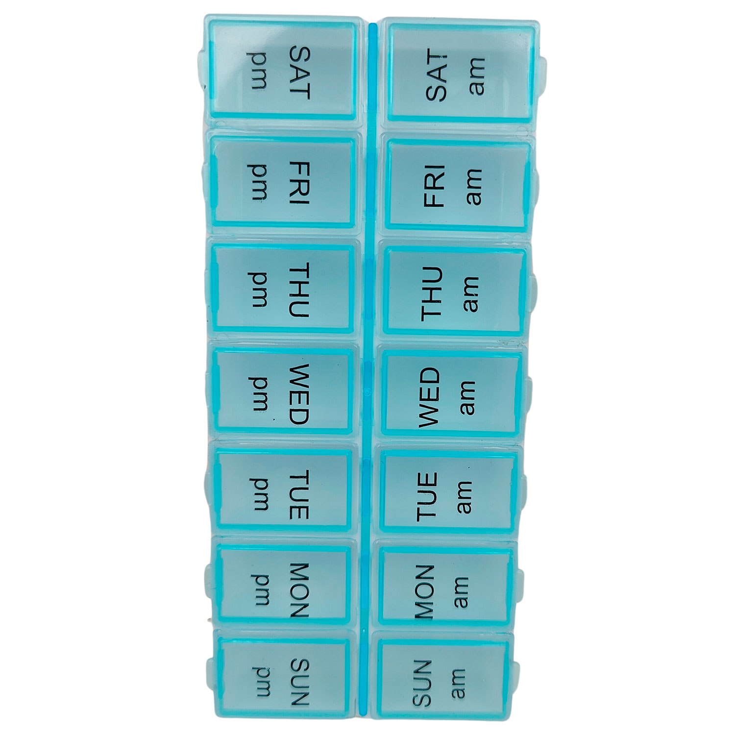 Pillendose, kleine Doppel-Pillendose, morgens und abends BLAU