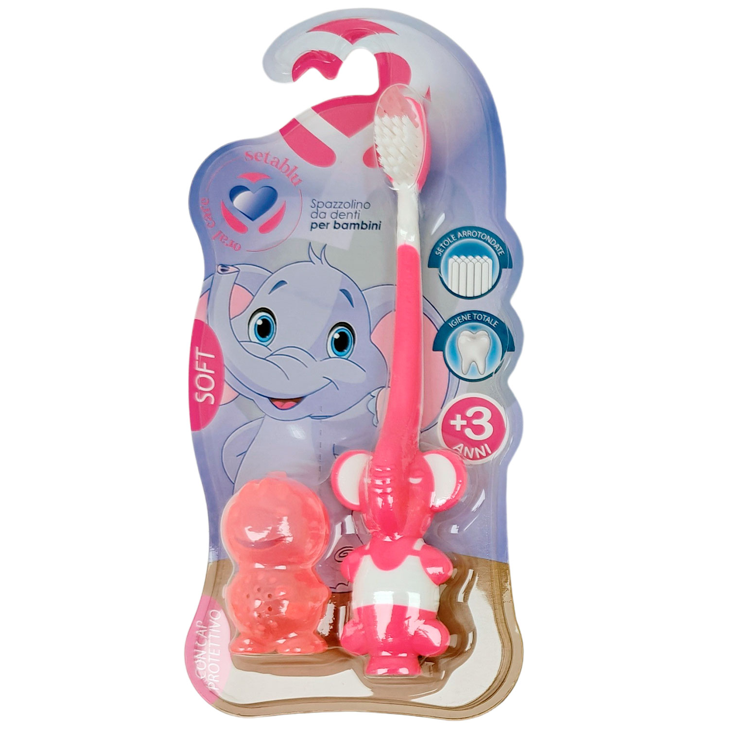 Kinderzahnbürste Setablu Elephant 3 Jahre/+ PINK