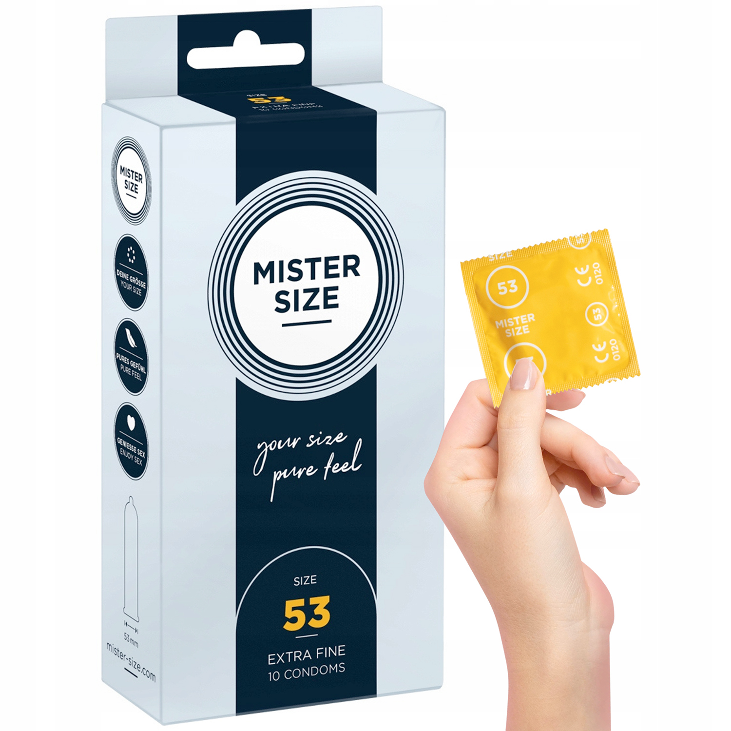 Mister Size Kondome Pure Feel 10 Stk. XS-XXXL 53 mm - M