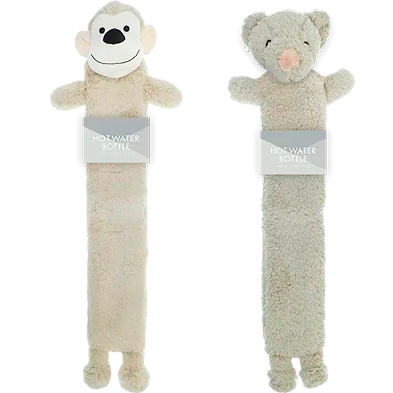 Lang Varmeflaske Sherpa Character Long Hot Water Bottle 1.5L HVID