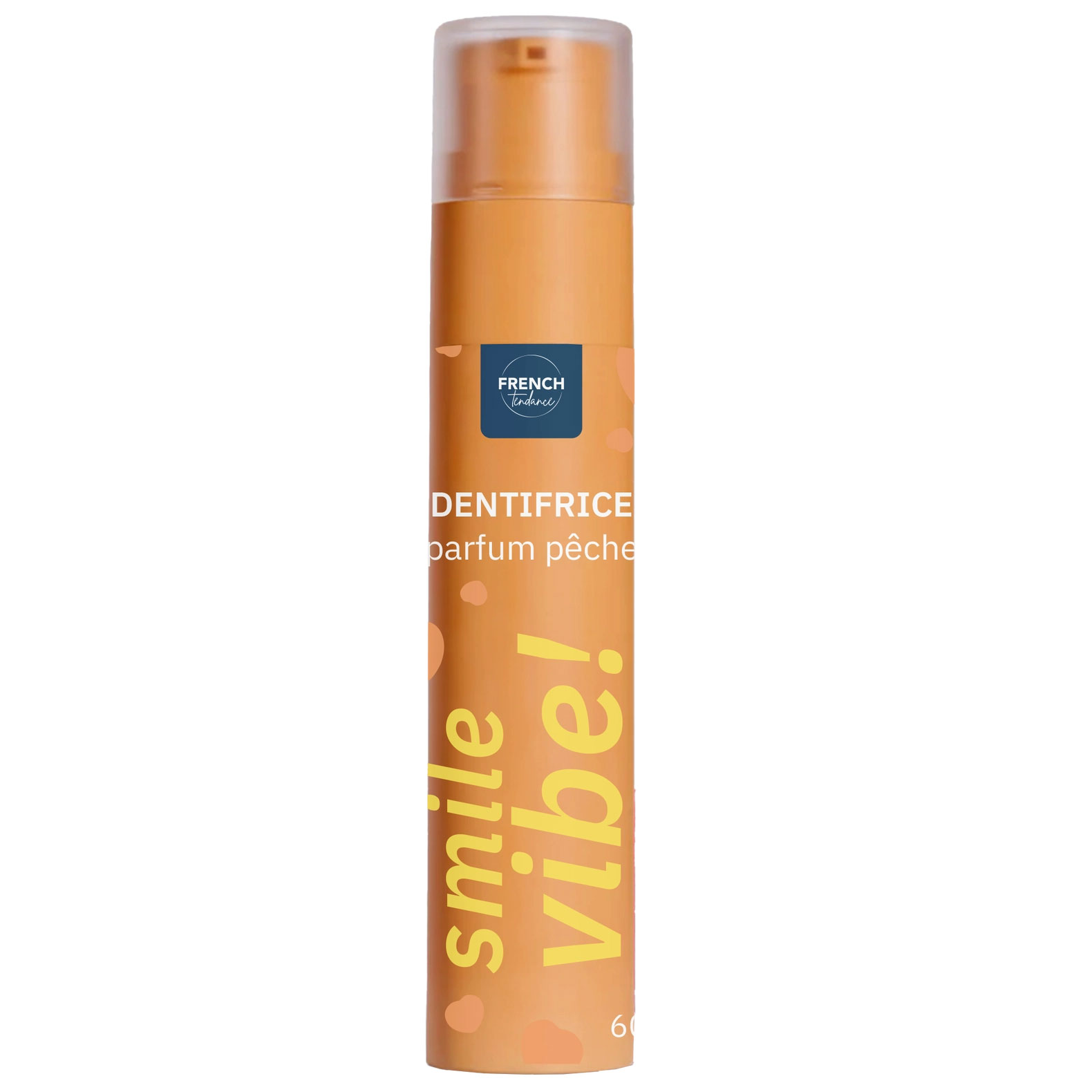 Smile Vibe! Peach Gourmet Zahnpasta Fruchtiger Pfirsichgeschmack und Zähneputzen mit einem Lächeln