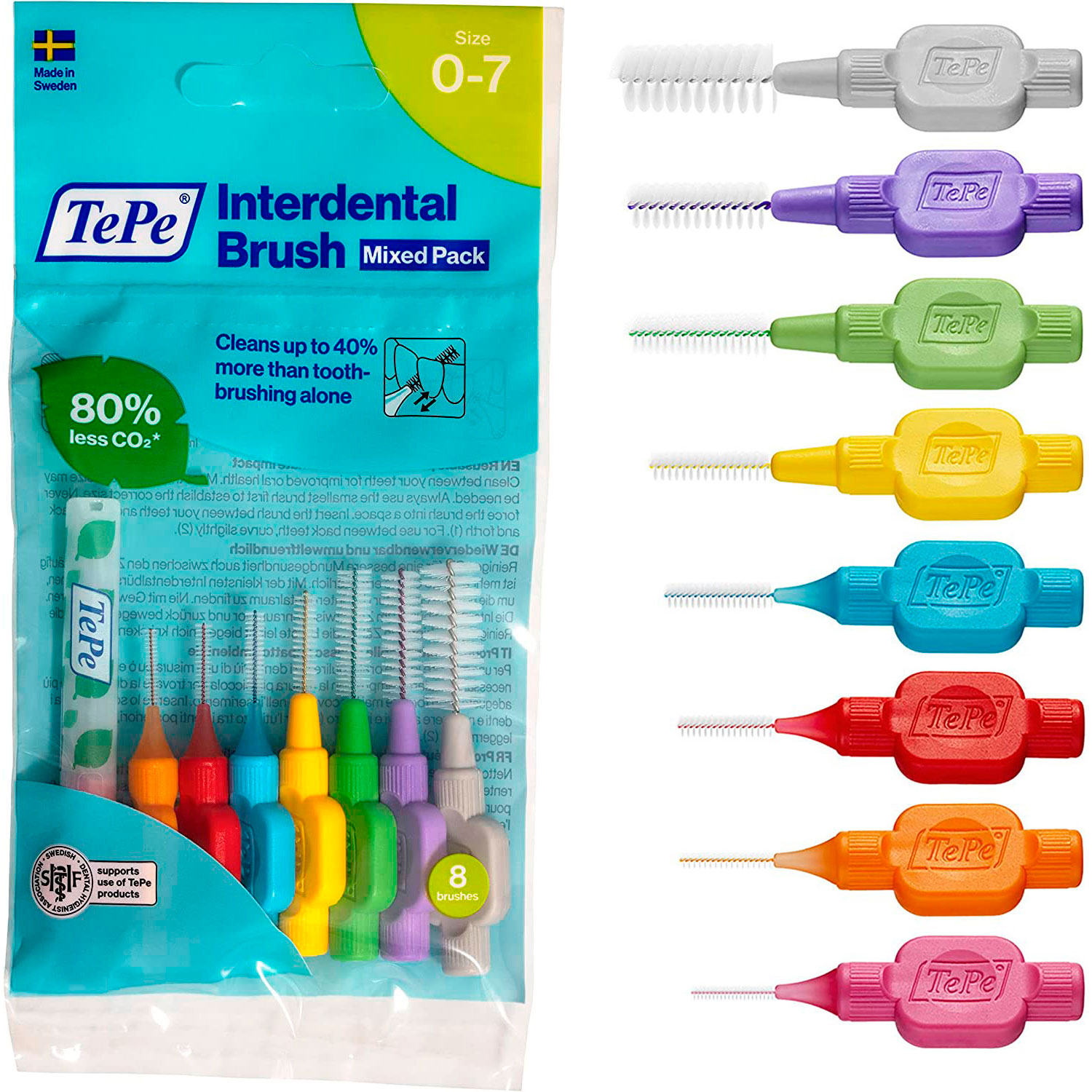 TePe Gap Brushes Original MIX Pack 8 GröÐ ̄en