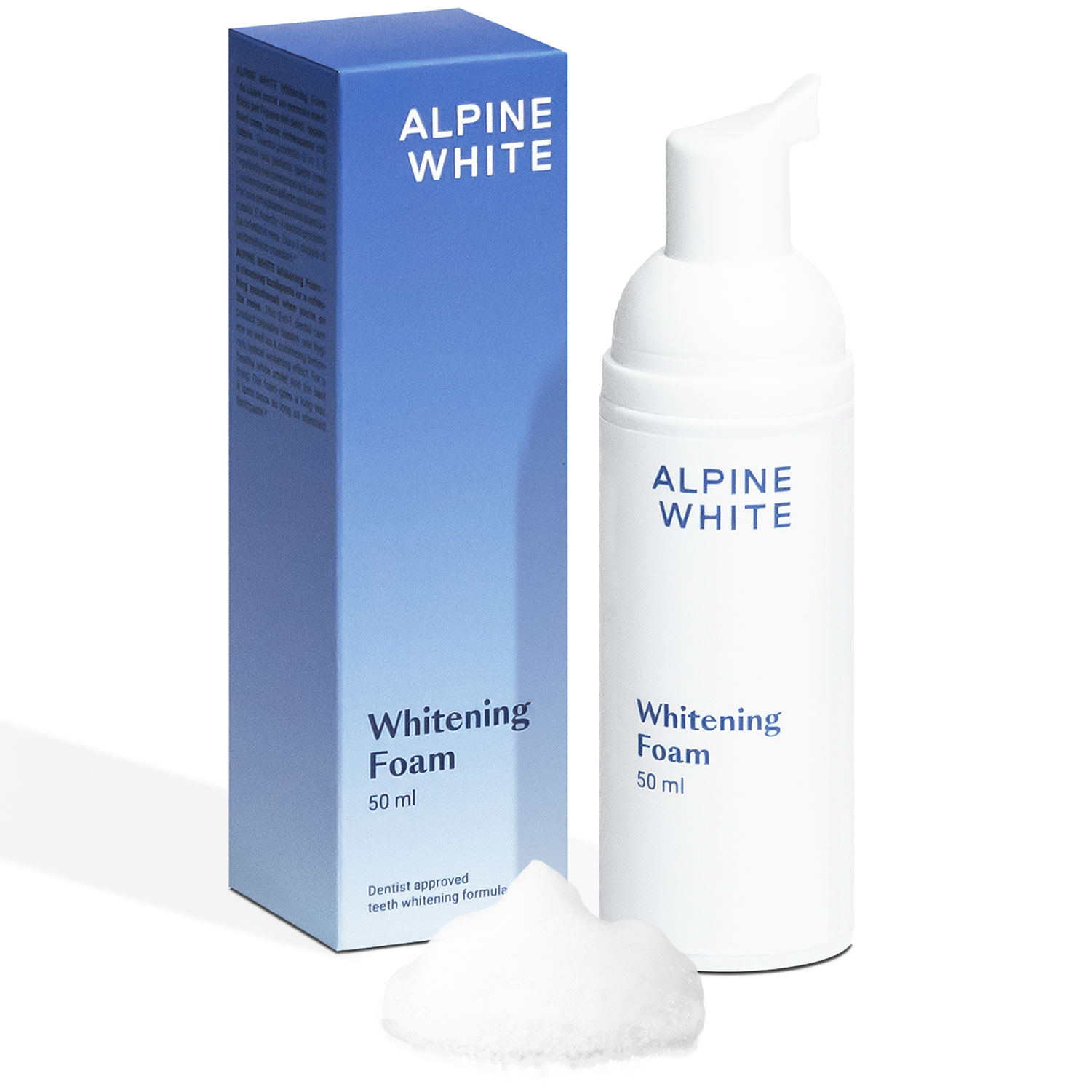 ALPINE WHITE Whitening Foam Daglig tandblegning udviklet i Schweiz (50 ml) - Apine White Tandpasta