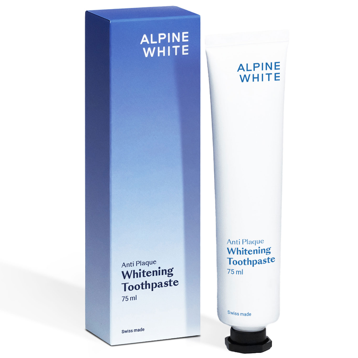 Hydroxyapatit Whitening Tandpasta ALPINE WHITE Anti Plaque 75 ml. - Apine White Tandpasta