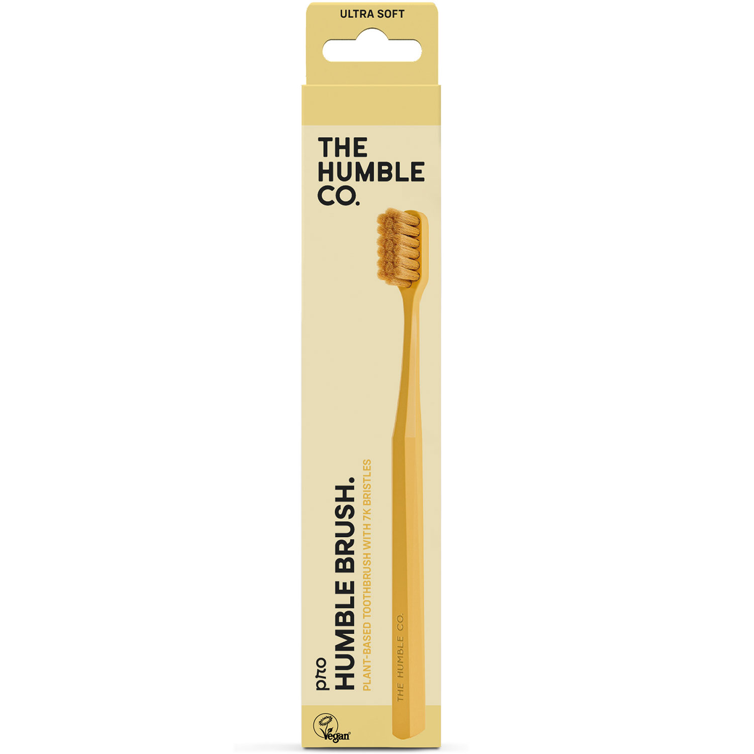 Plantebaseret Luksus Tandbørste THE HUMBLE Co. Pro 7K Ultra Soft 1 stk. GUL - Bæredygtige Tandbørster