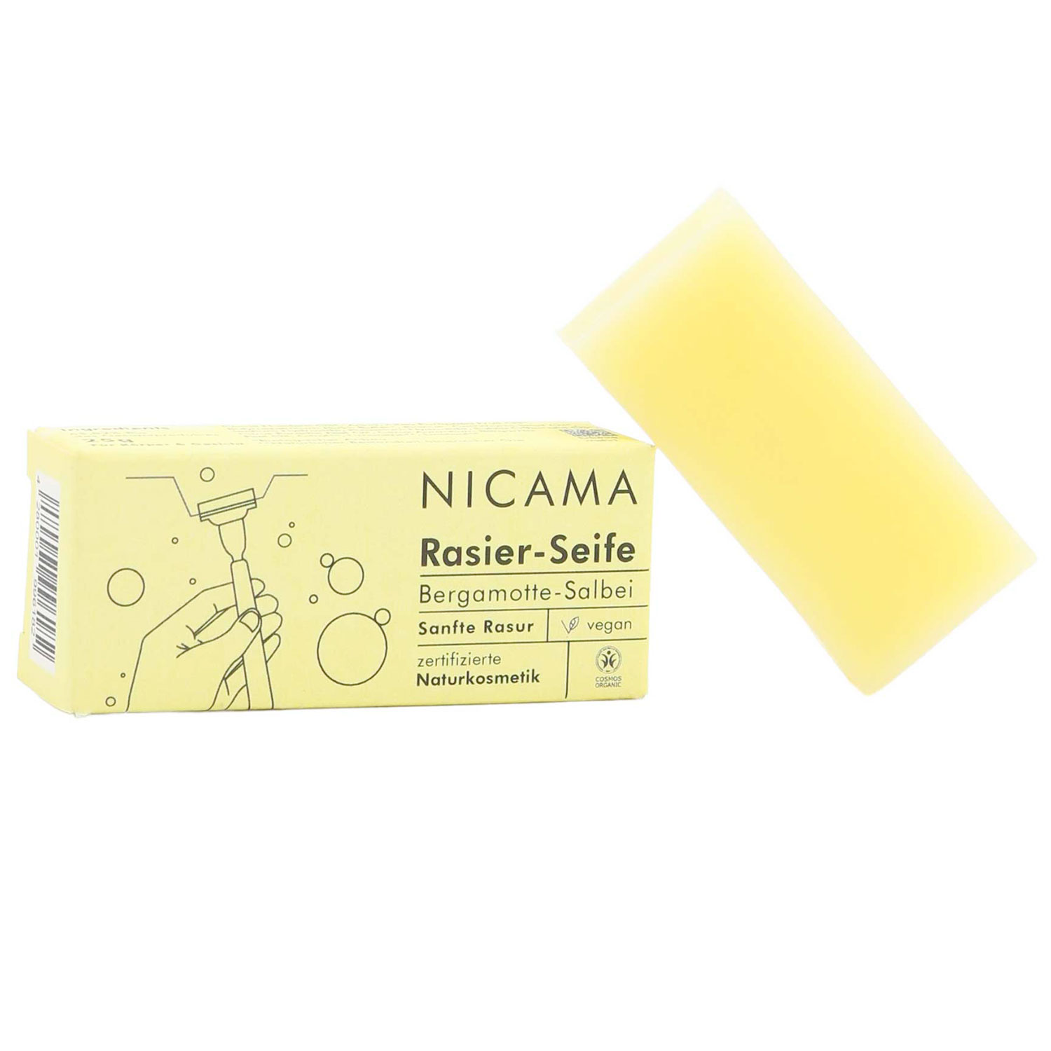 Økologisk Barbersæbe Nicama Bergamot-Salvie 25 gr.