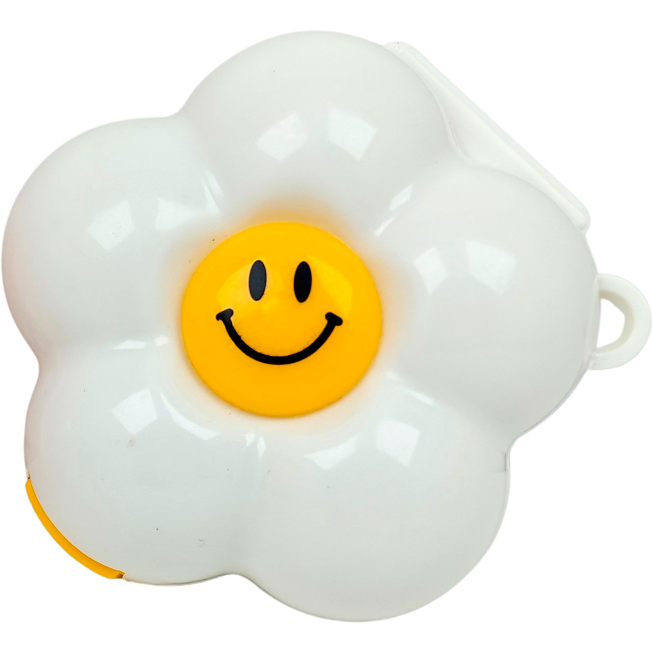 Pilleæske Smiley Flower Rummelig Pilleboks med Rumdelere WEISS