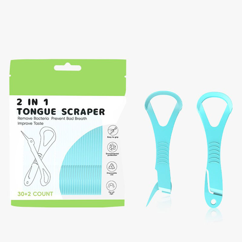 2-in-1 Zungenschaber mit Zahnstocher Effektive Mundhygiene, egal wo du bist (32 Stk.)