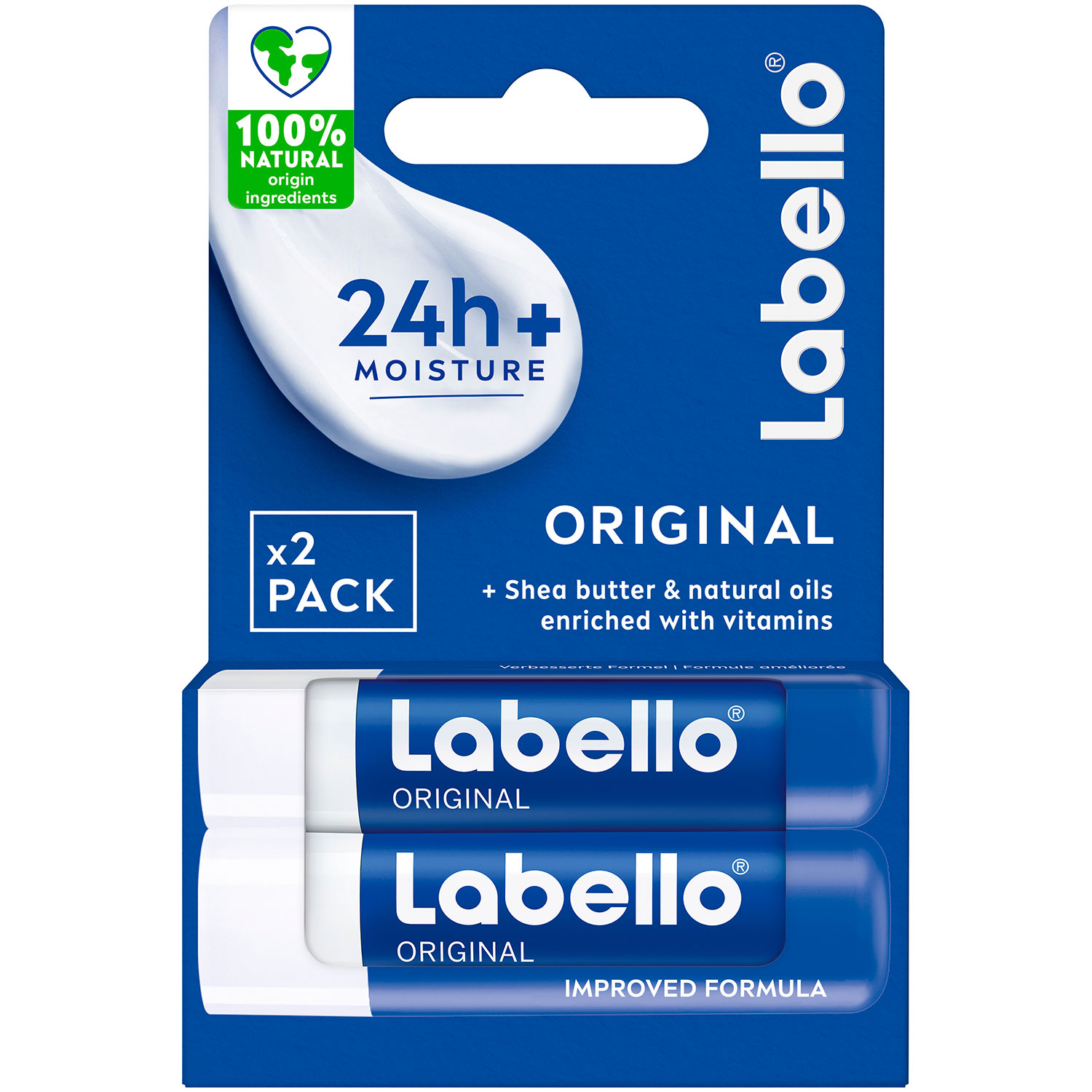 LABELLO Læbepomader 2 stk. Original Care Lip Balm 4.8g