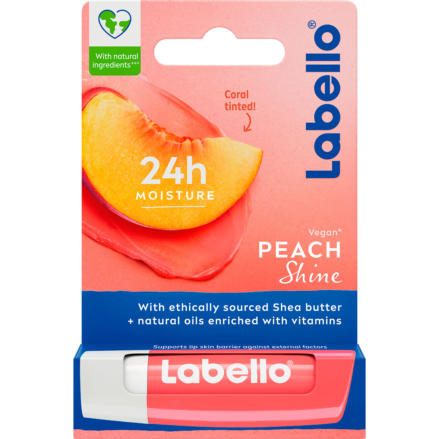 LABELLO Læbepomade Peach Shine Lip Balm 4.8g