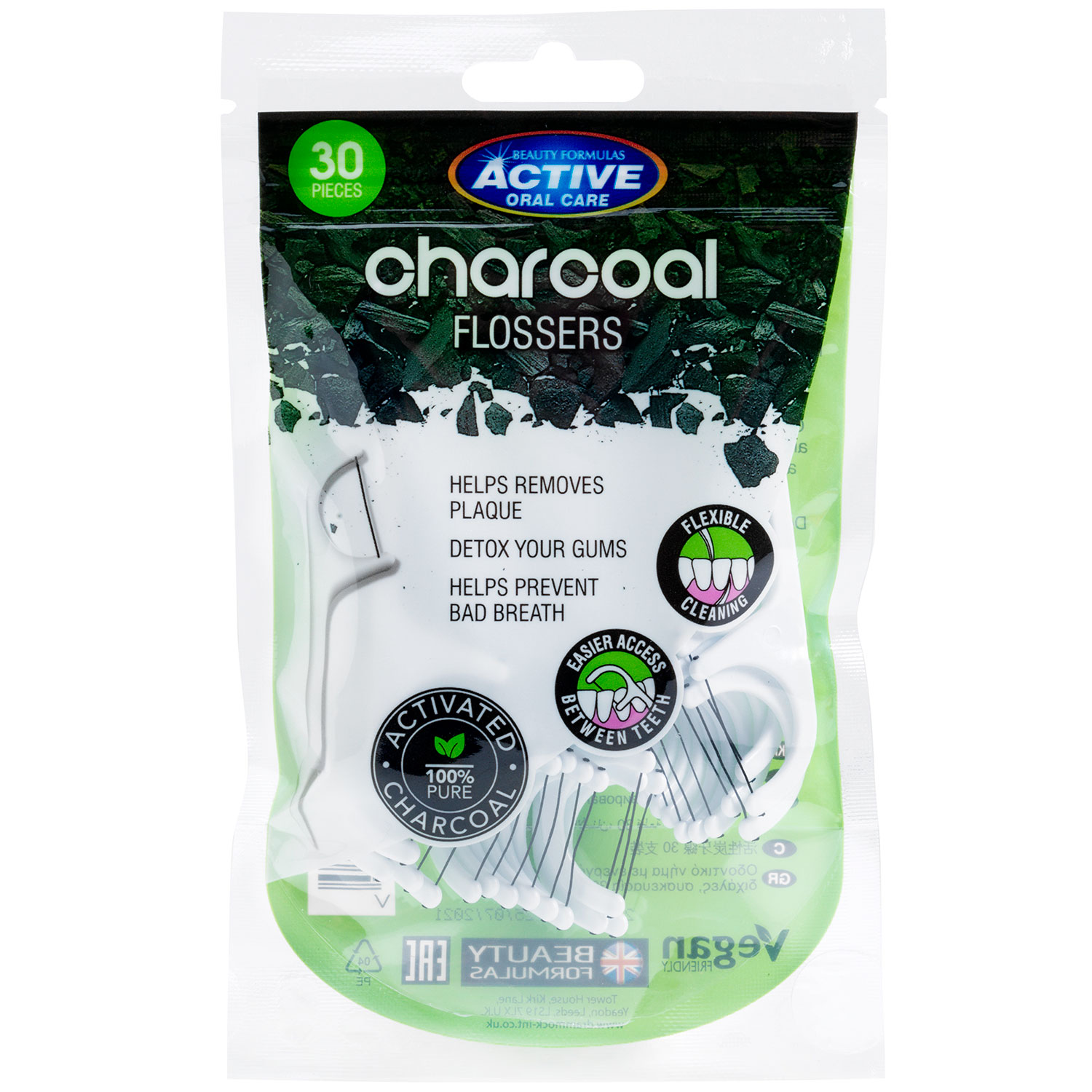 Flossers Active Oral CHARCOAL Flossers