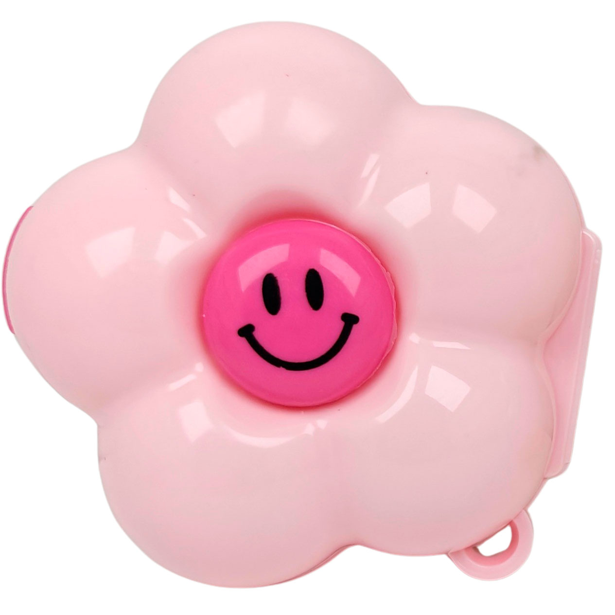 Pilleæske Smiley Flower Rummelig Pilleboks med Rumdelere PINK