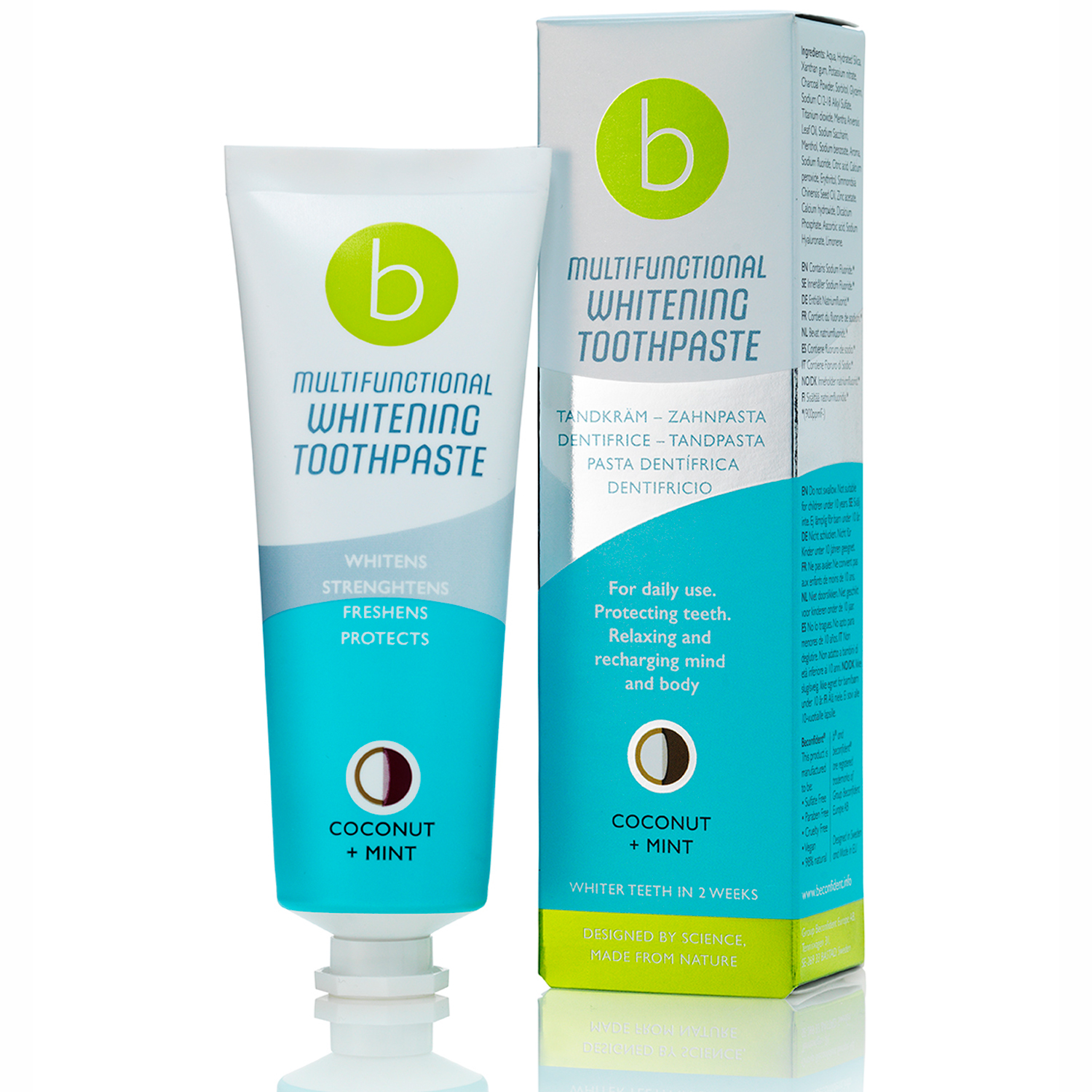 Beconfident Whitening Tandpasta Multifunctional Coconut+Mint