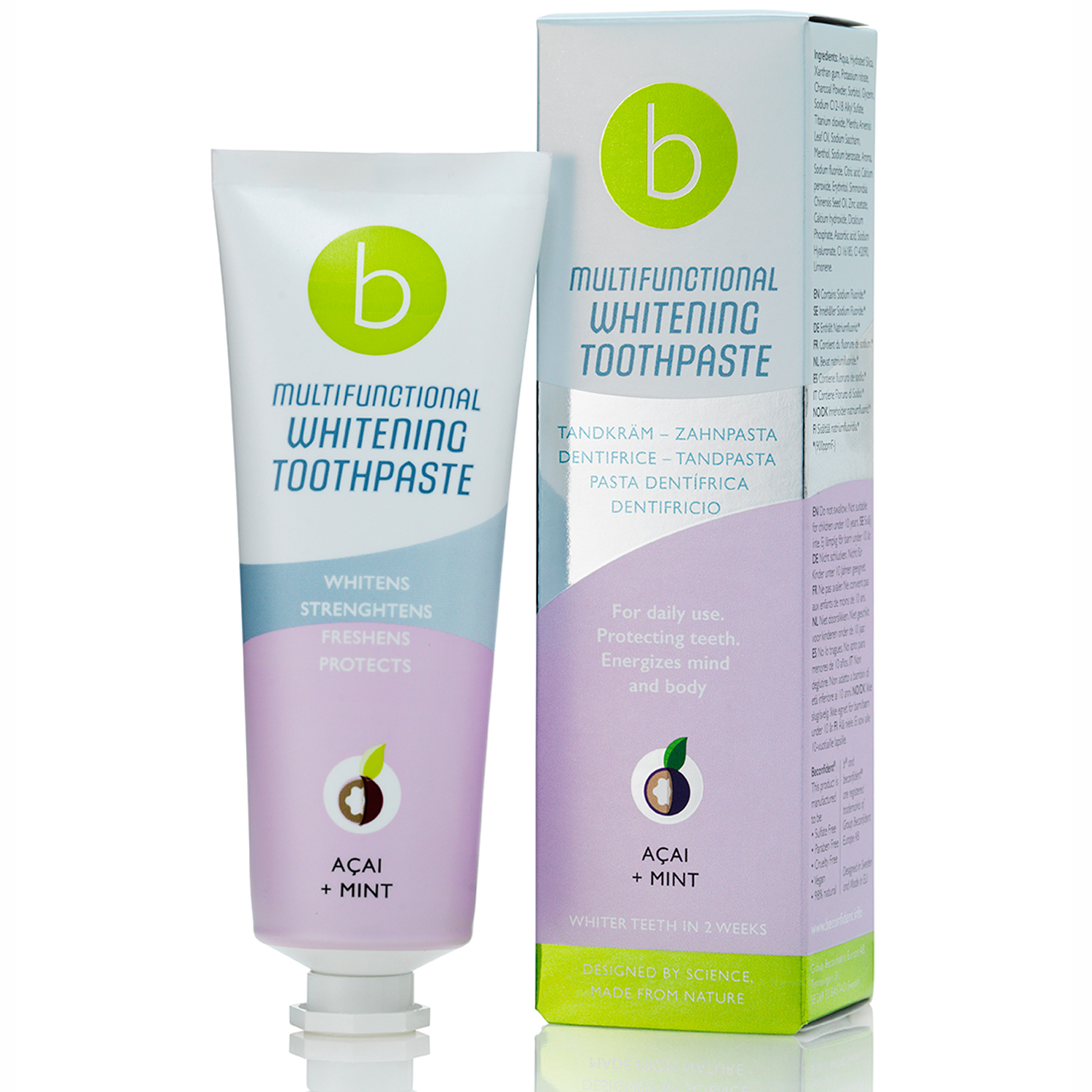 Whitening Zahnpasta Beconfident Acai+ Mint 75 ml.