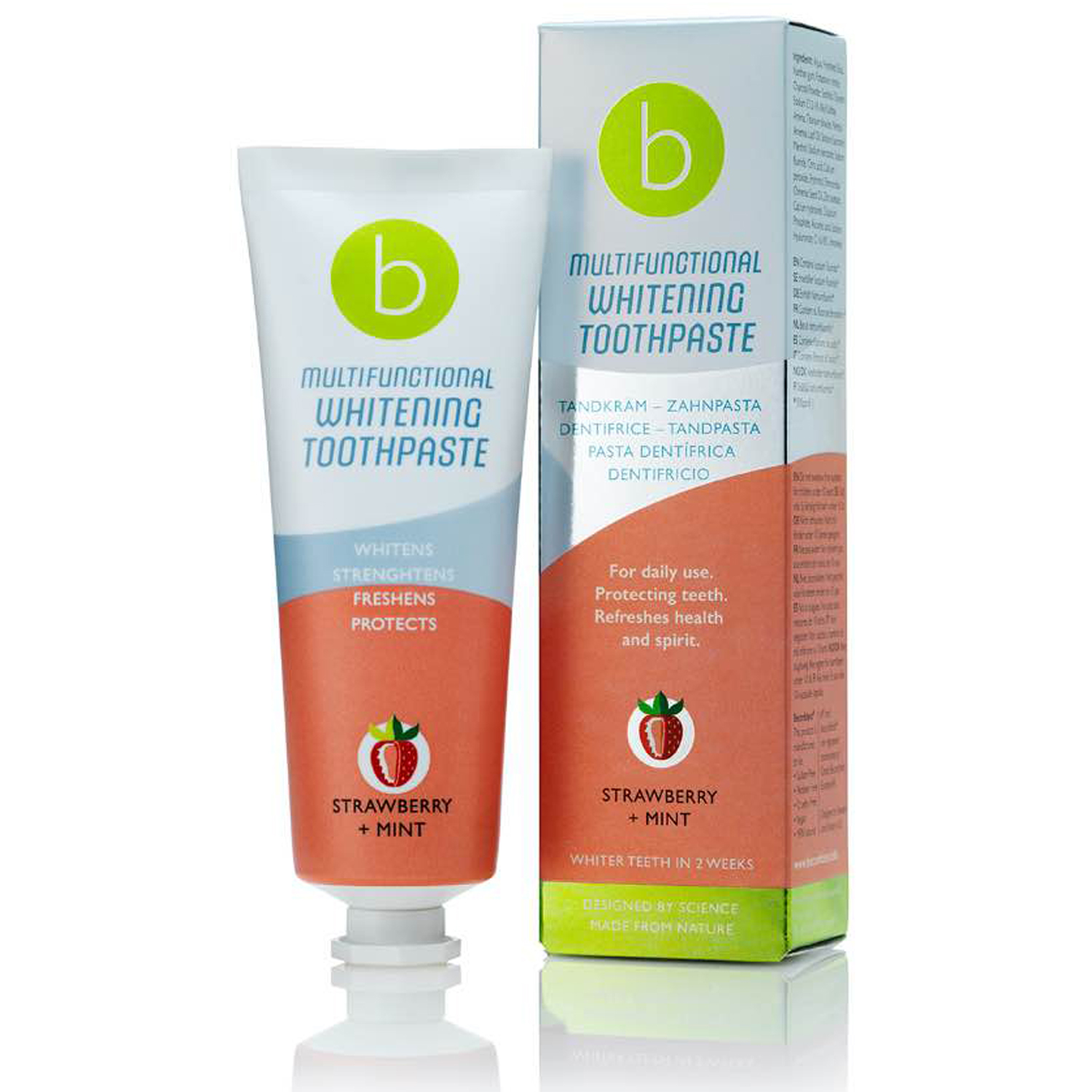 Beconfident Whitening Tandpasta Multifunctional Strawberry + Mint