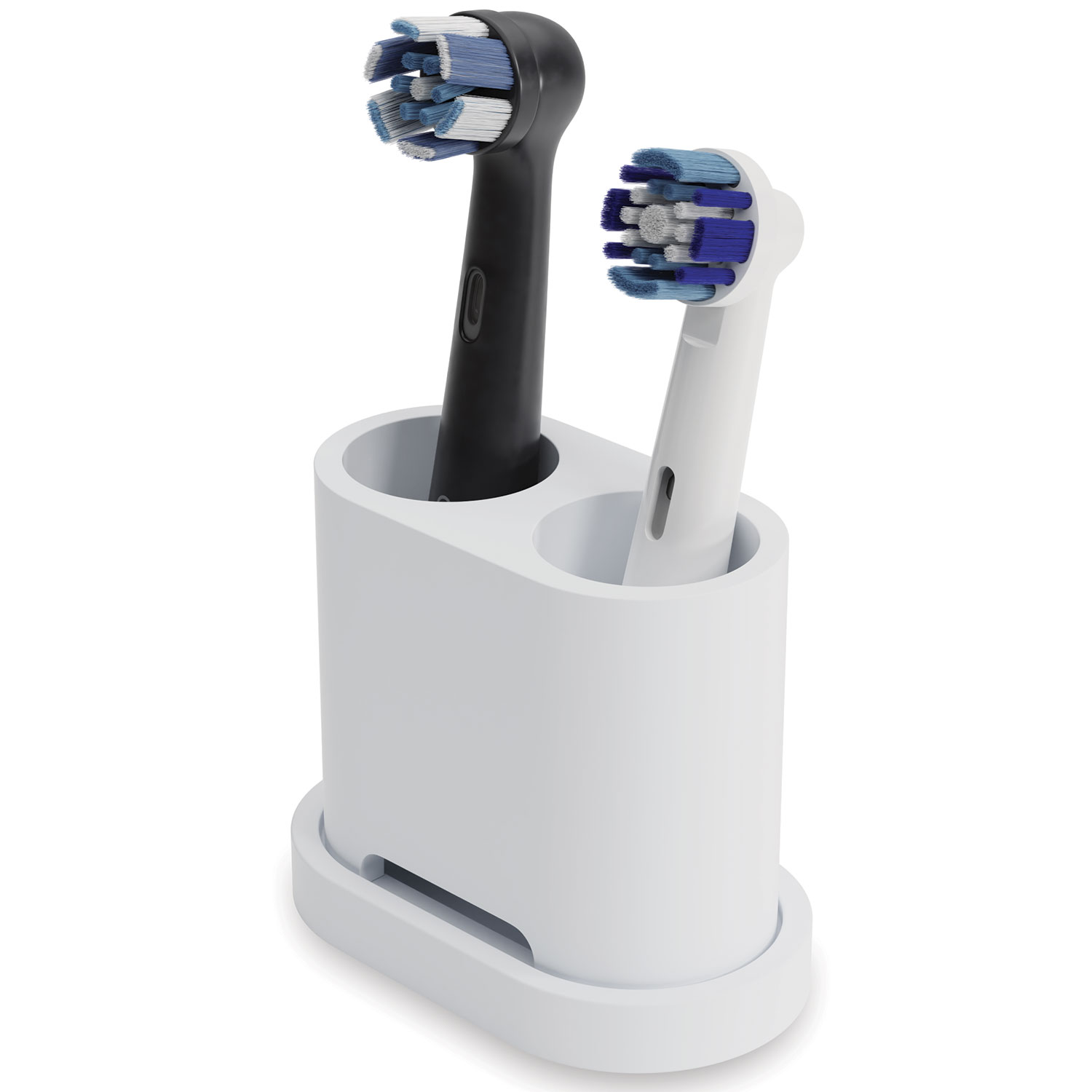Halter für 2 Bürstenköpfe Qikfresh Silikon WEISS