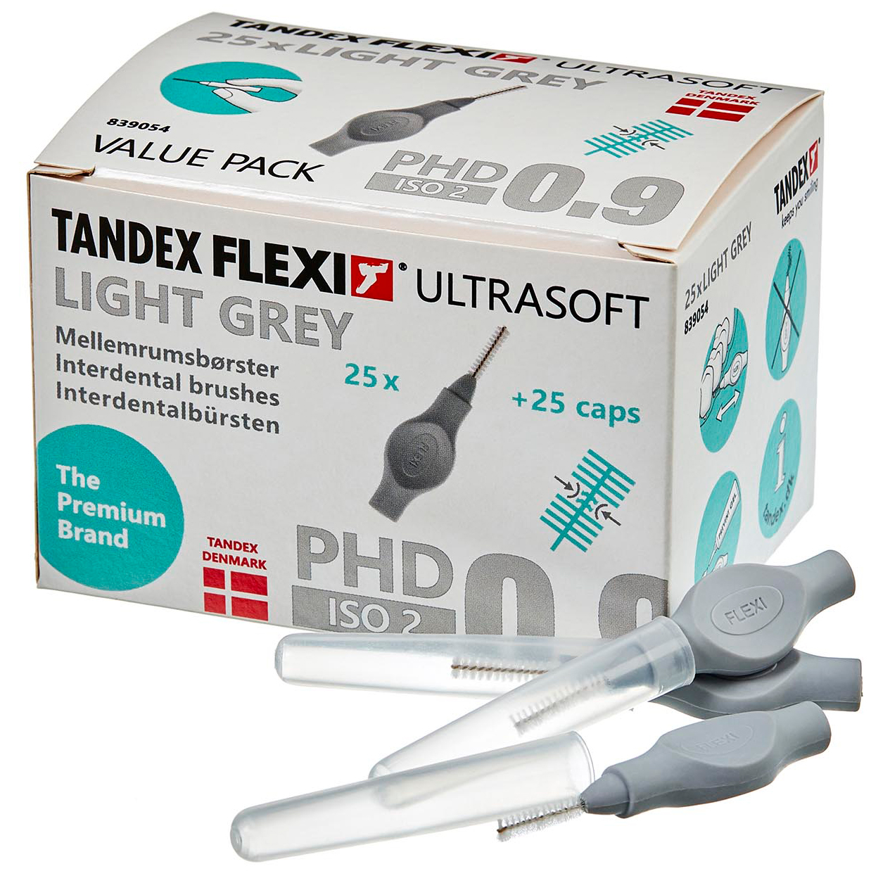 25 Stk. Tandex Flexi ULTRASOFT Spaltbürsten 0,60 mm ISO 2 HELLGRAU
