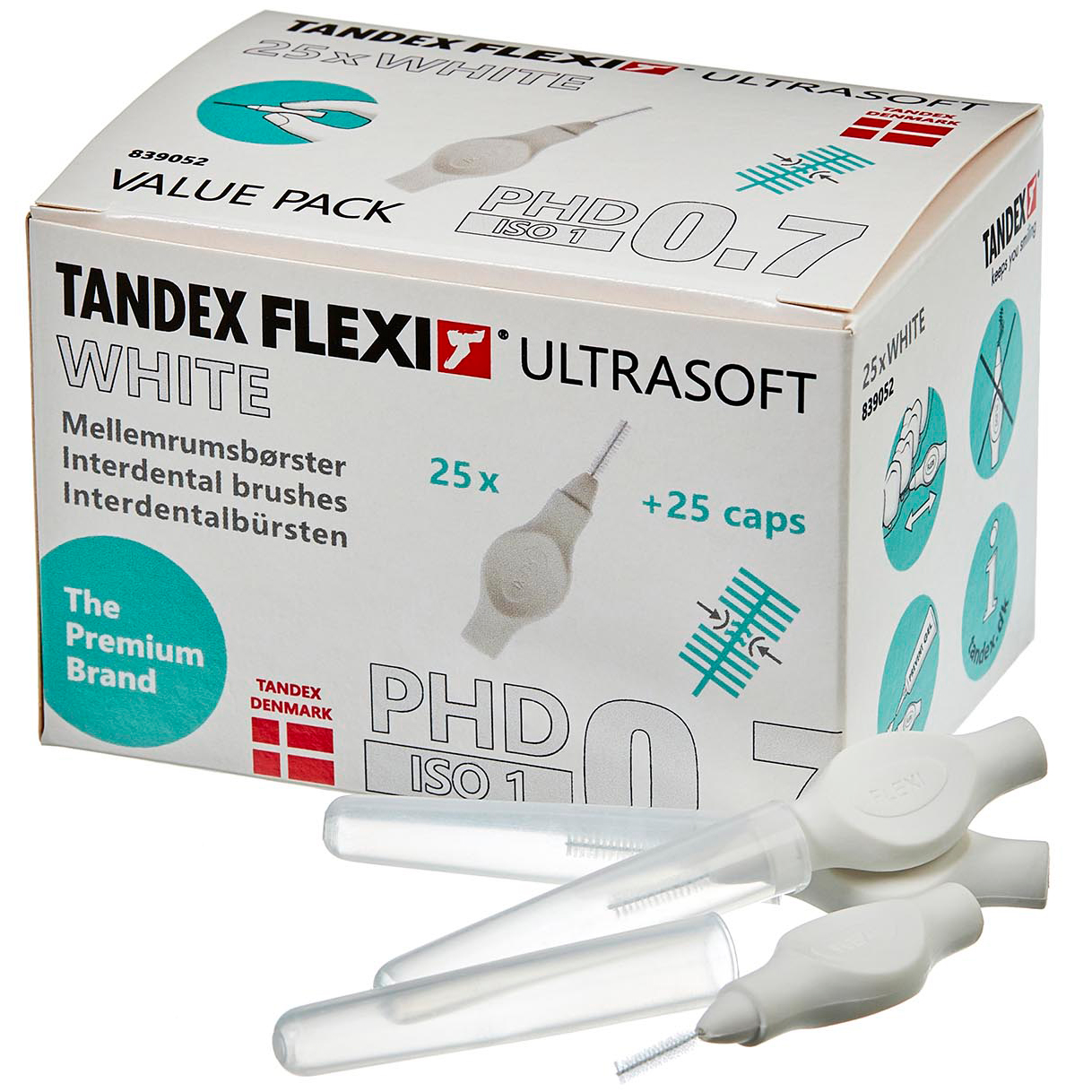 25 Stk. Tandex Flexi ULTRASOFT Spaltbürsten ISO 1 WHITE