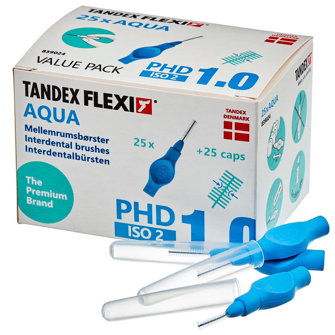 Tandex Flexi 25 stk. Mellemrumsbørster ISO 2 AQUA - Tandex Flexi Mellemrumsbørster