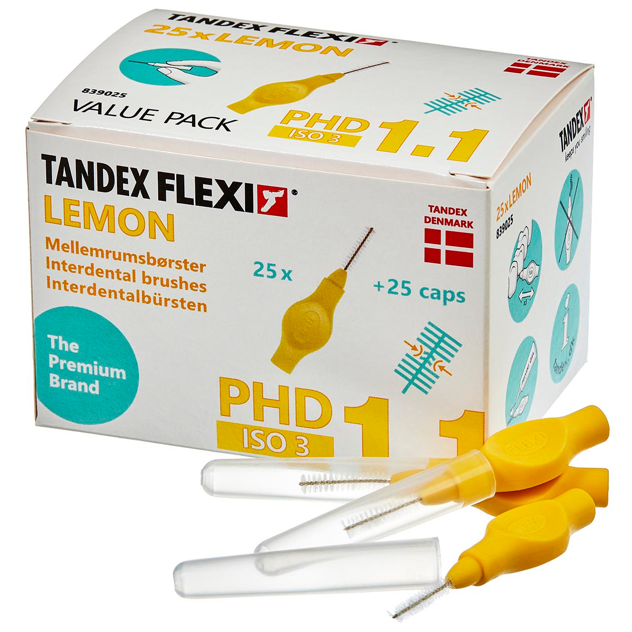 Tandex Flexi 25 stk. Mellemrumsbørster ISO 3 LEMON - Tandex Flexi Mellemrumsbørster