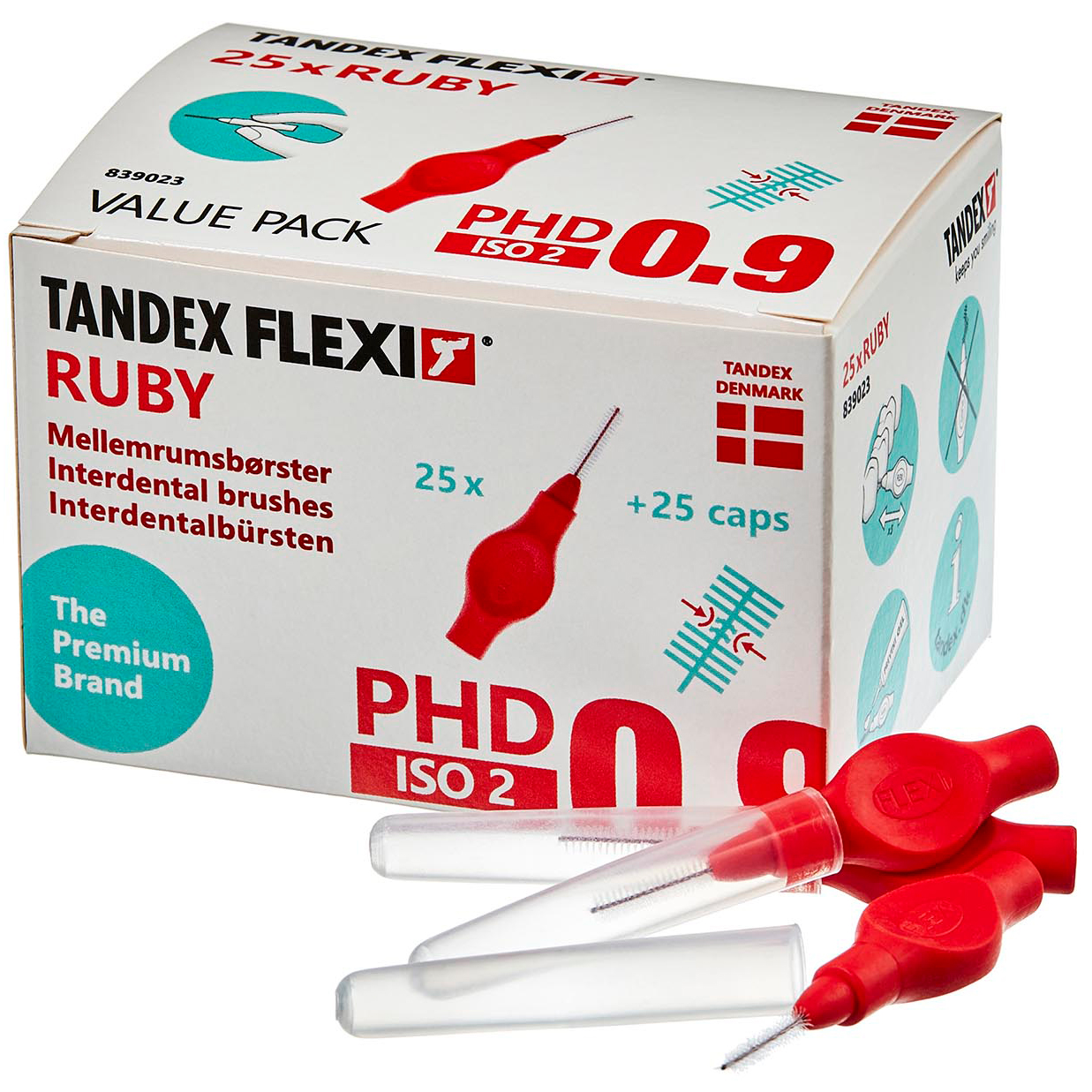 Tandex Flexi 25 stk. Mellemrumsbørster ISO 2 RUBY