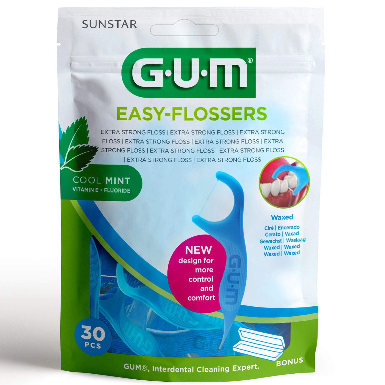 GUM Easy Flossers Tandtrådsbøjler Mint 30 stk.