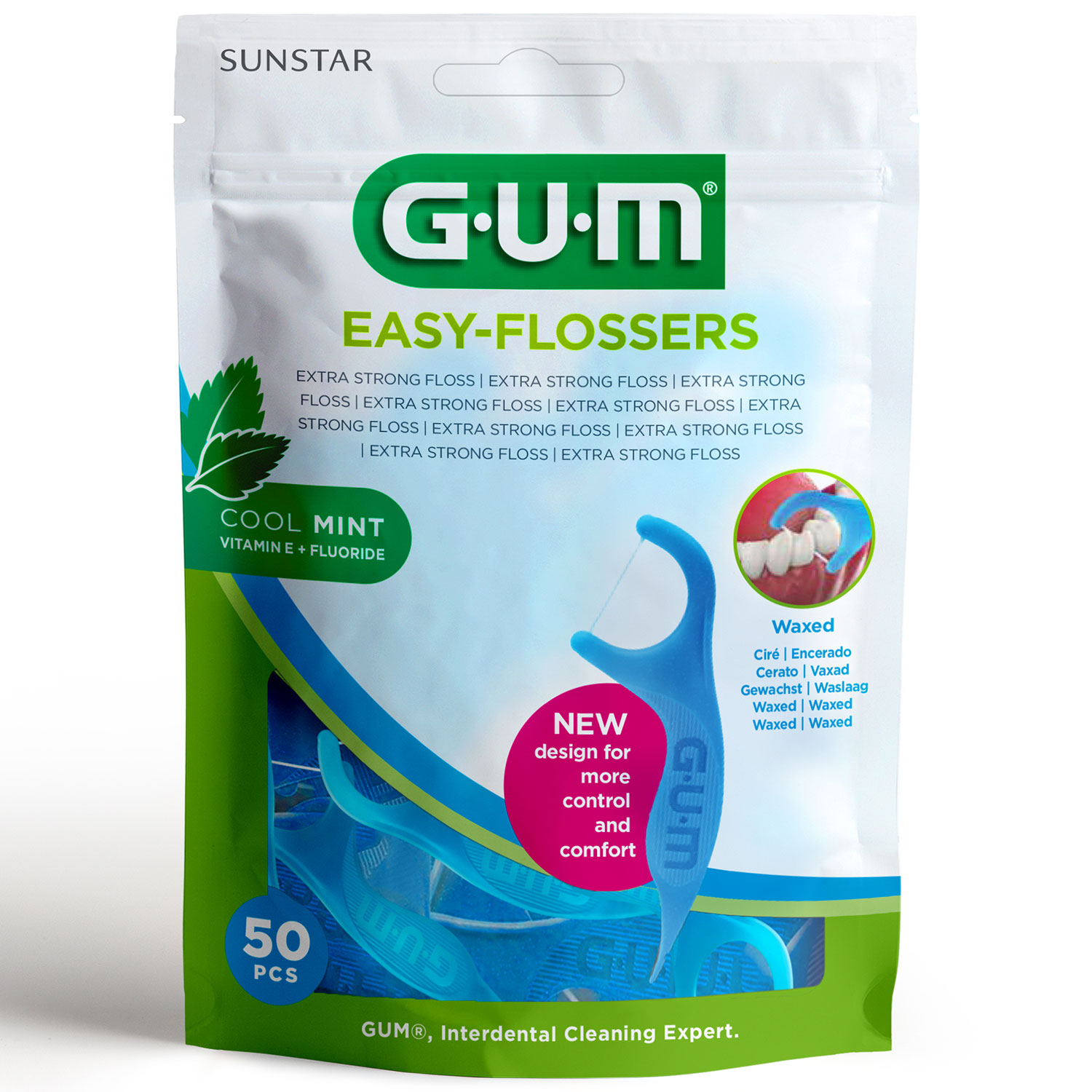 GUM Easy Flossers Tandtrådsbøjler Mint 50 stk.
