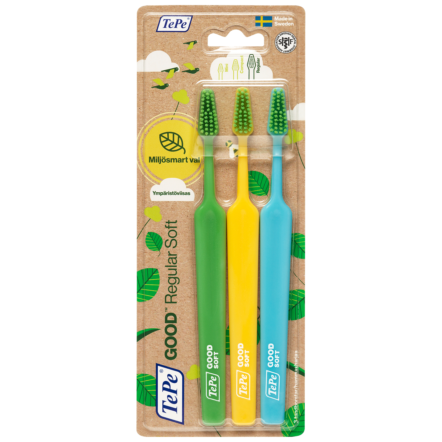 Nachhaltige Zahnbürsten TePe Soft 3 Stk. Regular Soft