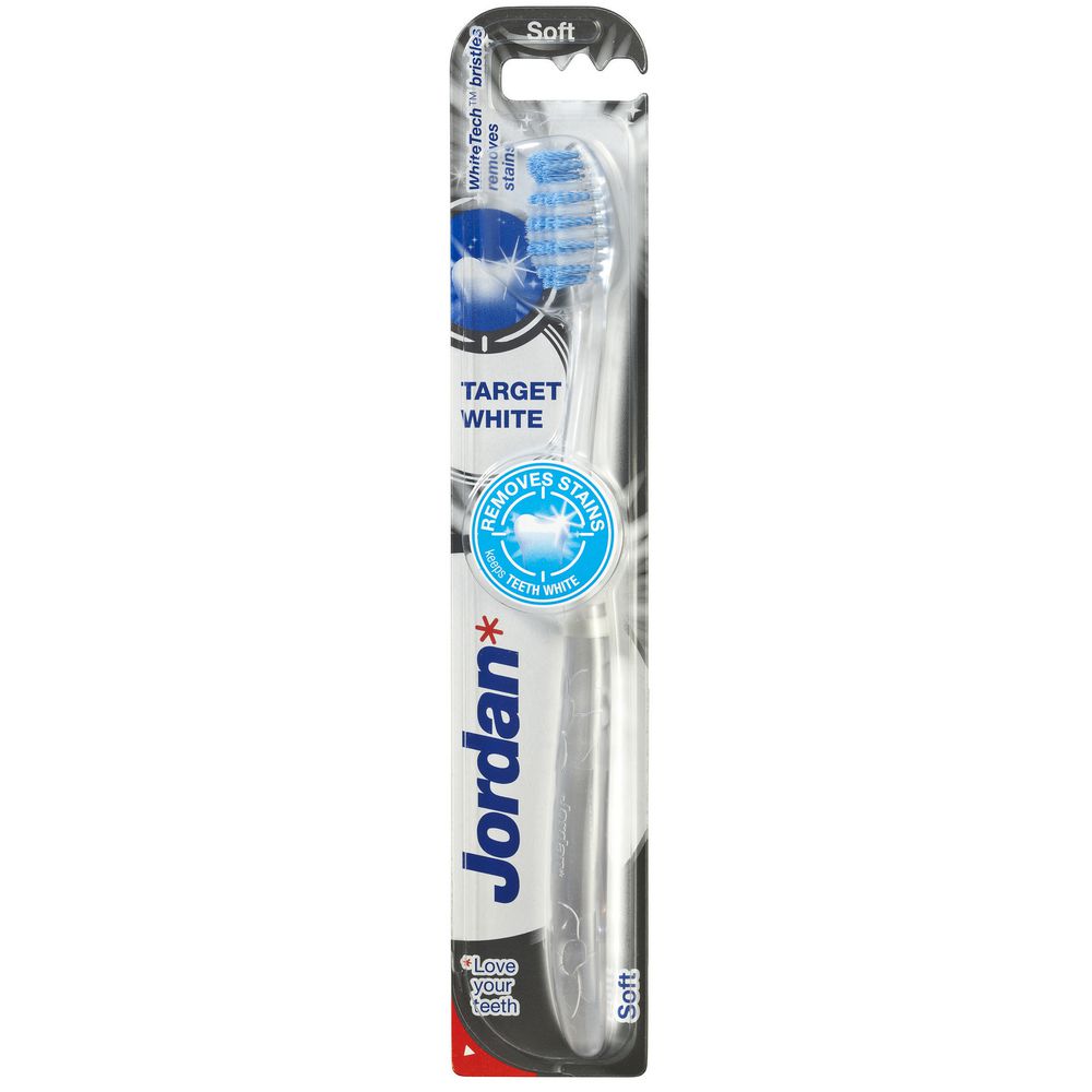 Jordan SOFT Target White Zahnbürste mit weichen Borsten