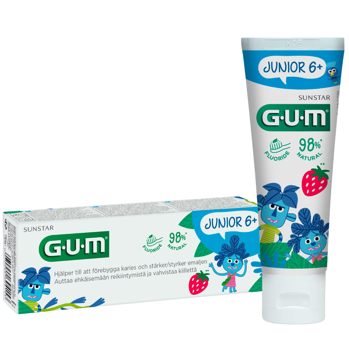 GUM Børnetandpasta Junior Strawberry fra 6 år 50 ml