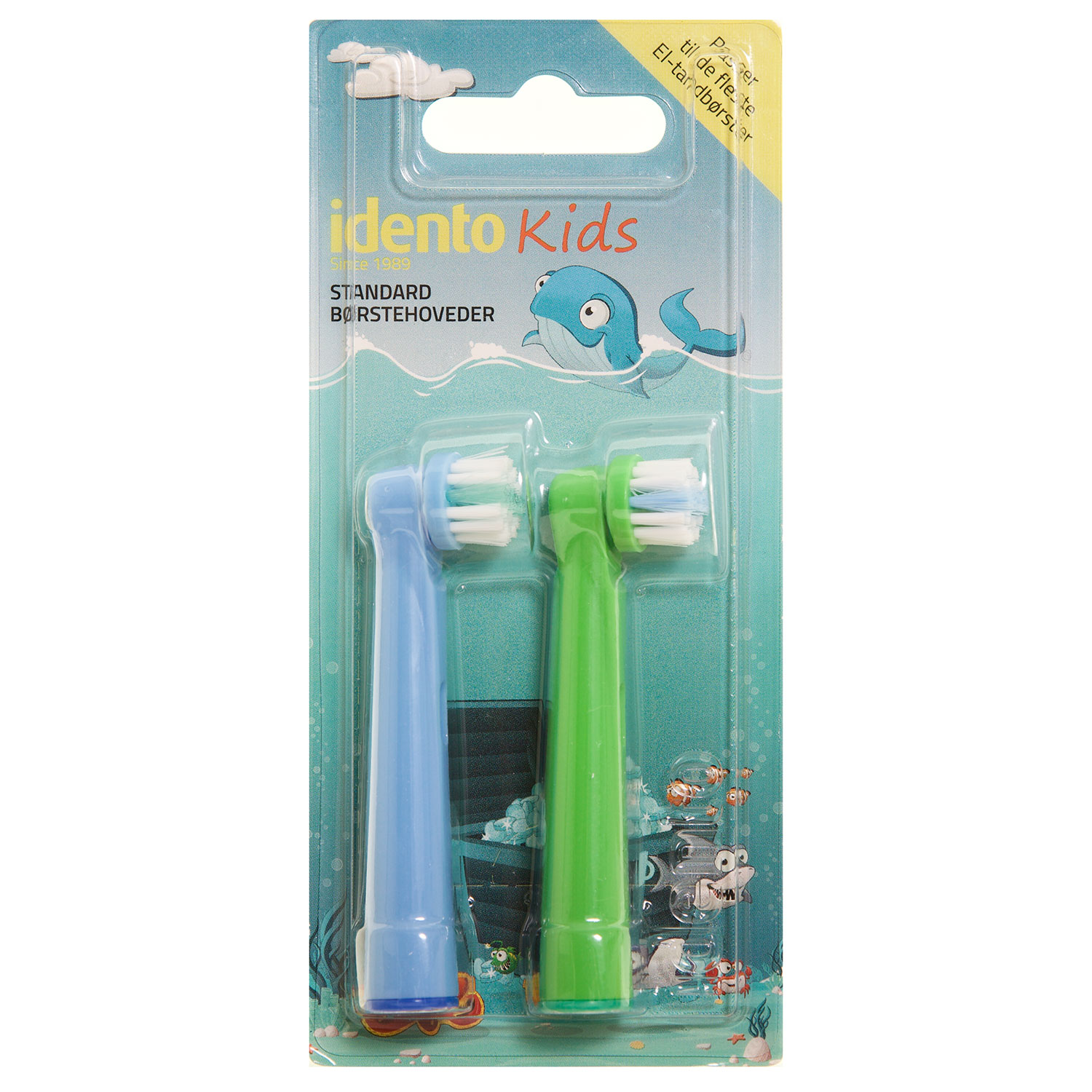Idento Bürstenköpfe für Kinder - Oral-B -kompatibel - Blau + Grün