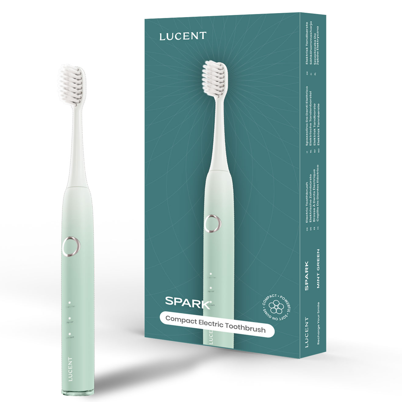 Lucent Spark Sleek Sonic Elektrisk Tandbørste Mint Green - Lucent El-tandbørster