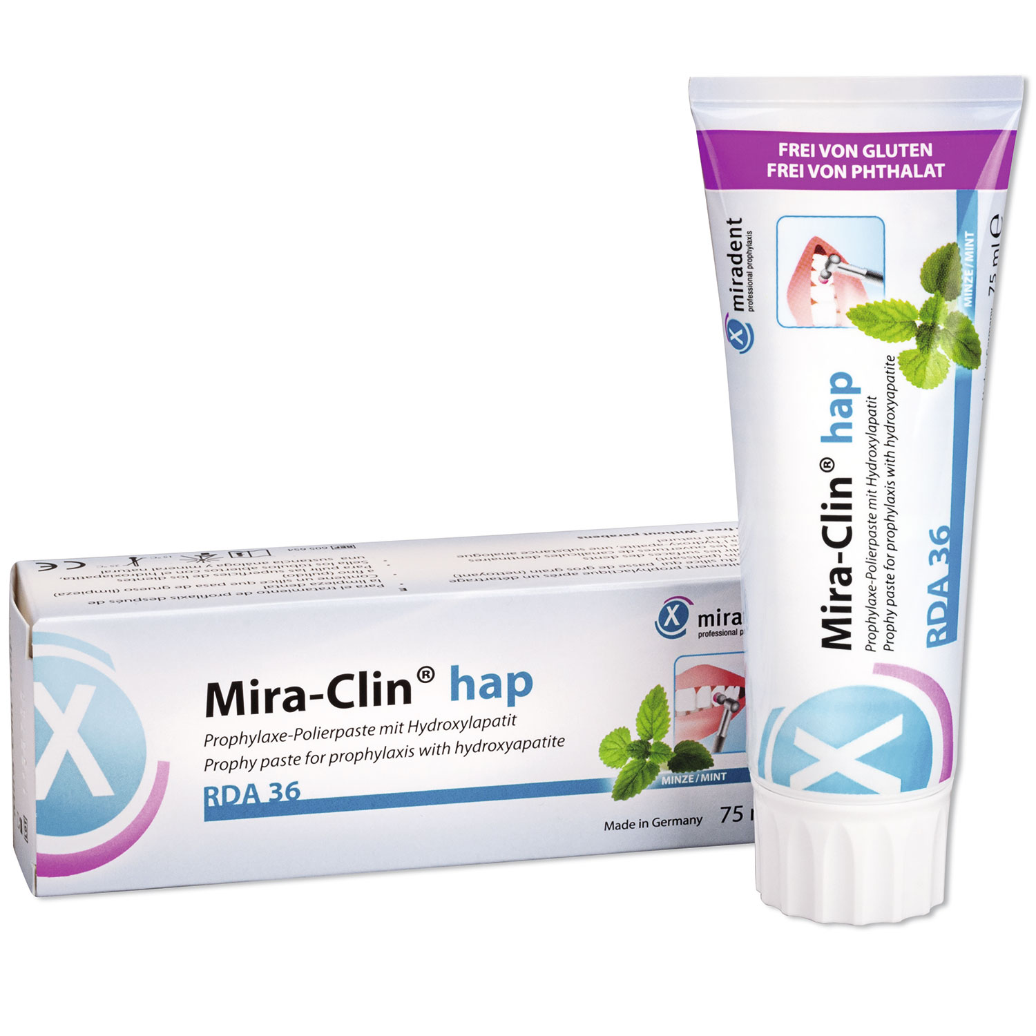 Zahnaufhellende Zahnpasta Mira-Clin Hap Polierpaste 75 ml