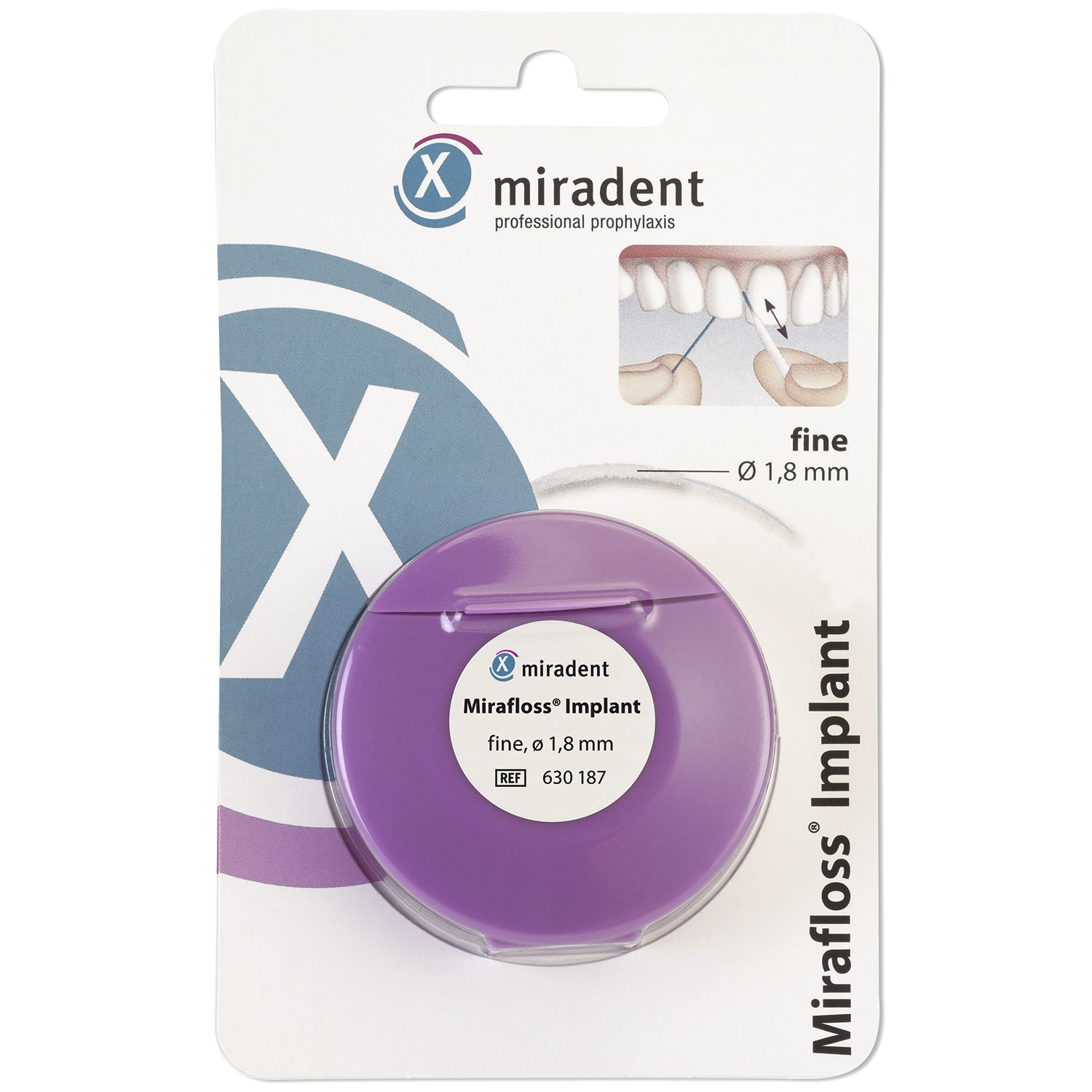 Zahnseide Mirafloss Implantat- Floss fein