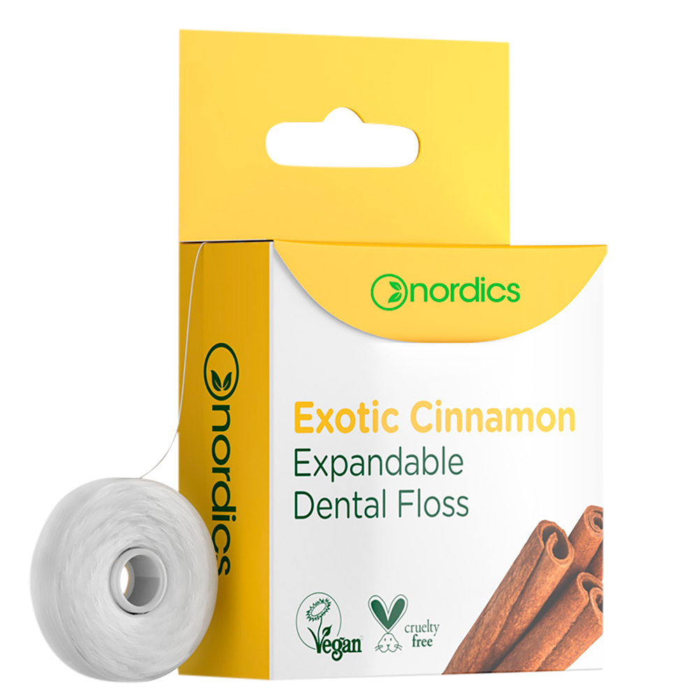 Zahnseide ohne PFAS Nordics PLA Expandable Cinnamon 30 mtr