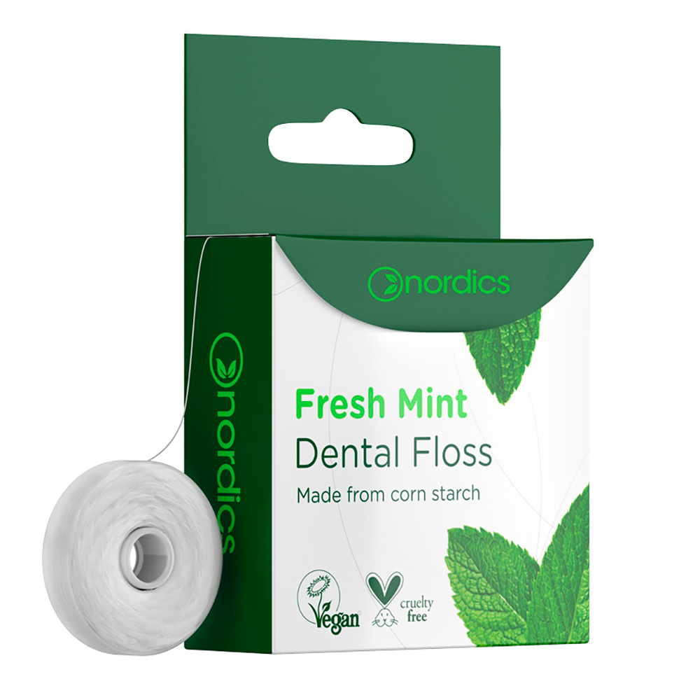 Nachhaltige Zahnseide ohne PFAS Nordics Freshmint 30 mtr.