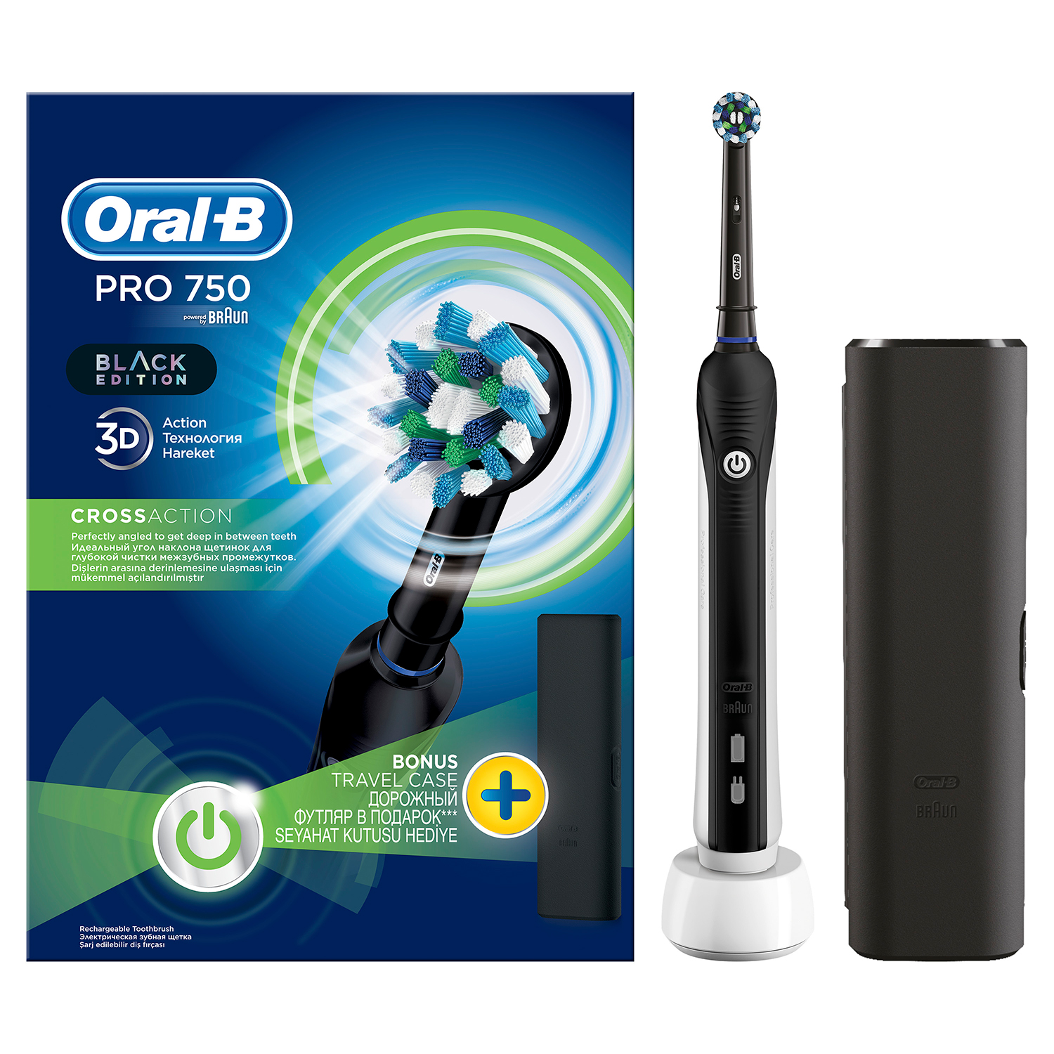 Oral-B El-tandbørste + Rejse-etui BLACK Edition Pro 750