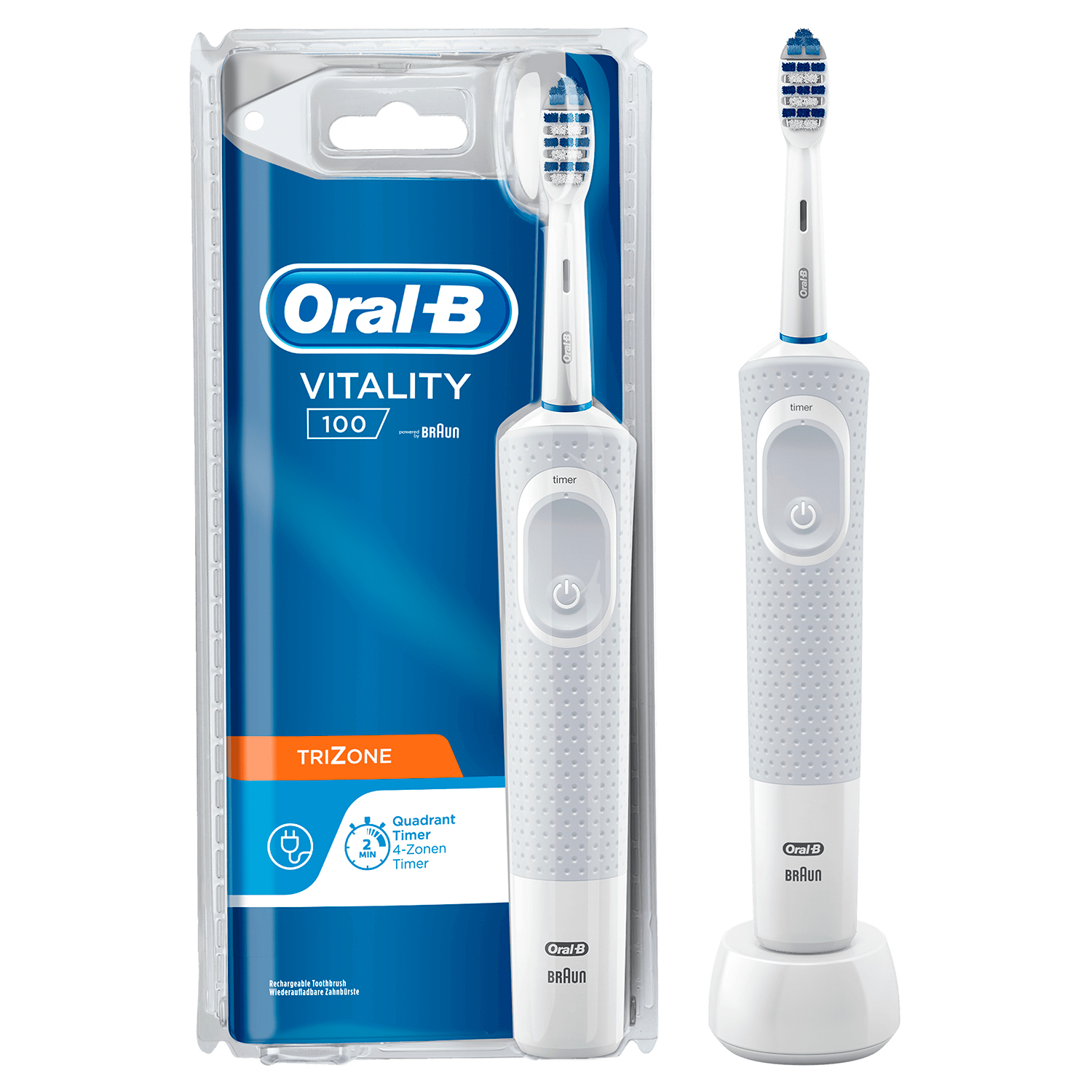 Oral-B Trizone Elektrische Zahnbürste Vitality d100 WHITE